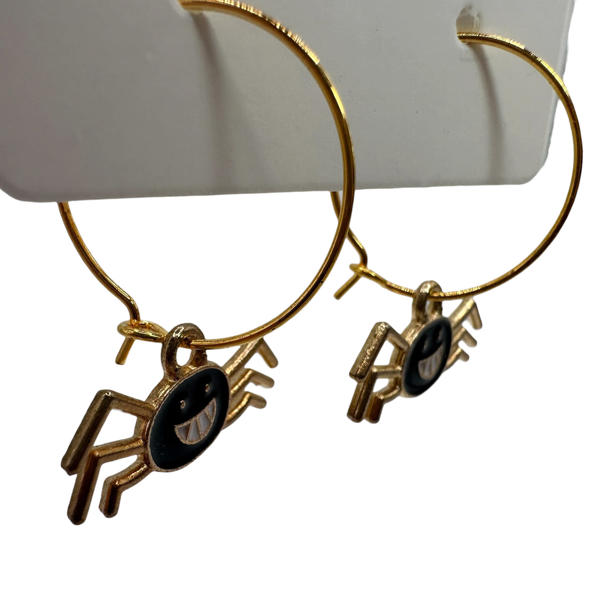 Grinning Spider Charm Earrings