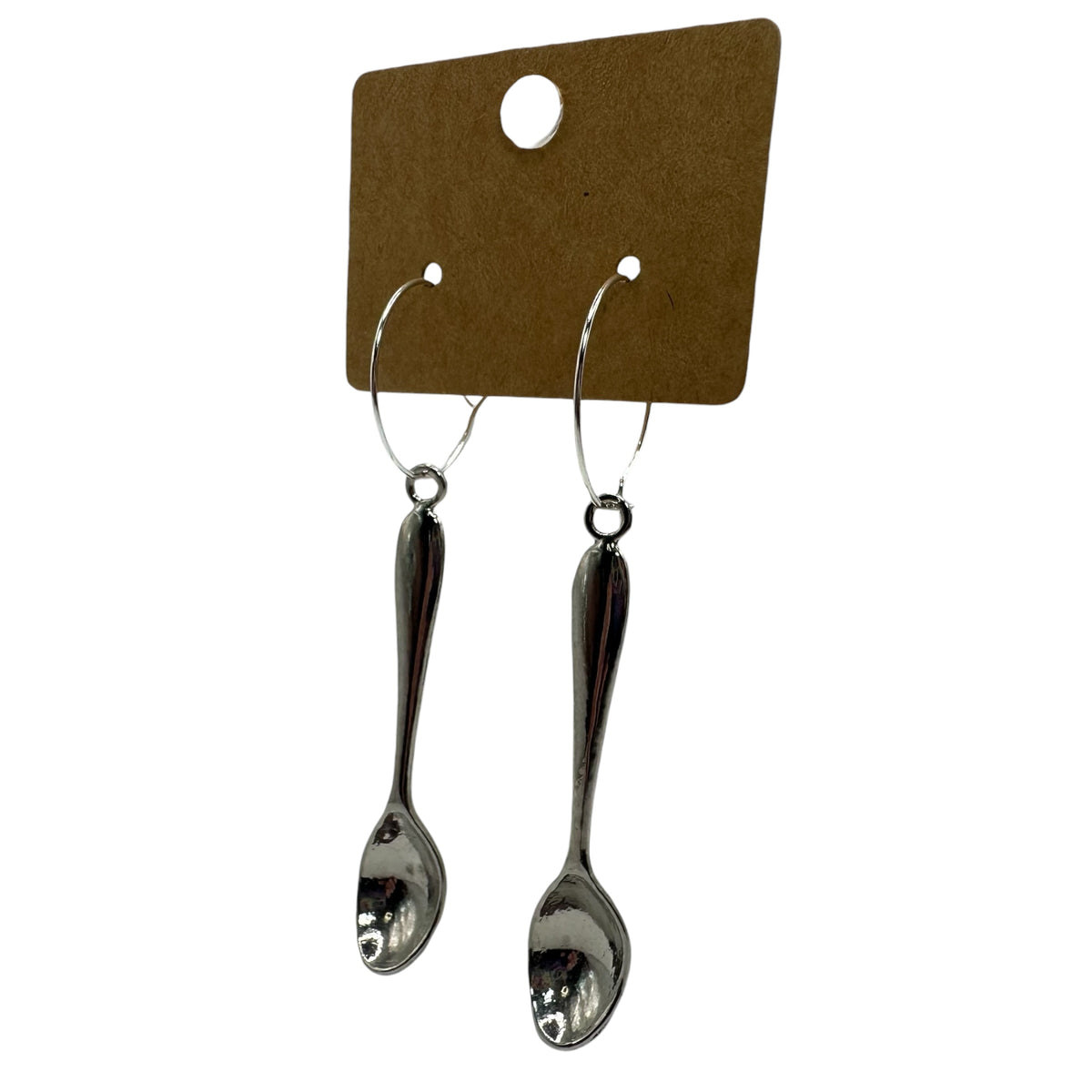 Silver Spoon Charm Earrings