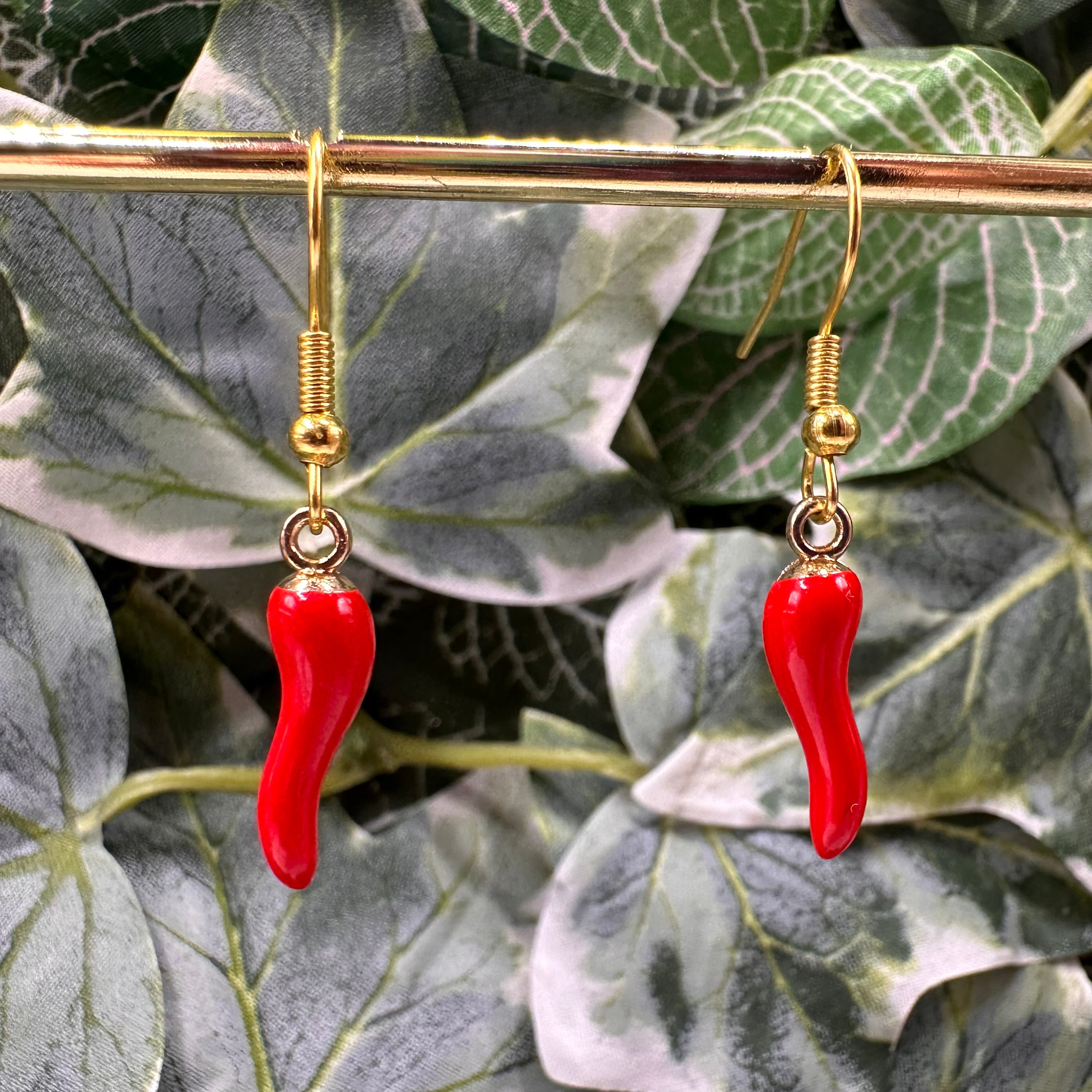 Red Chilli Pepper Charm Earrings