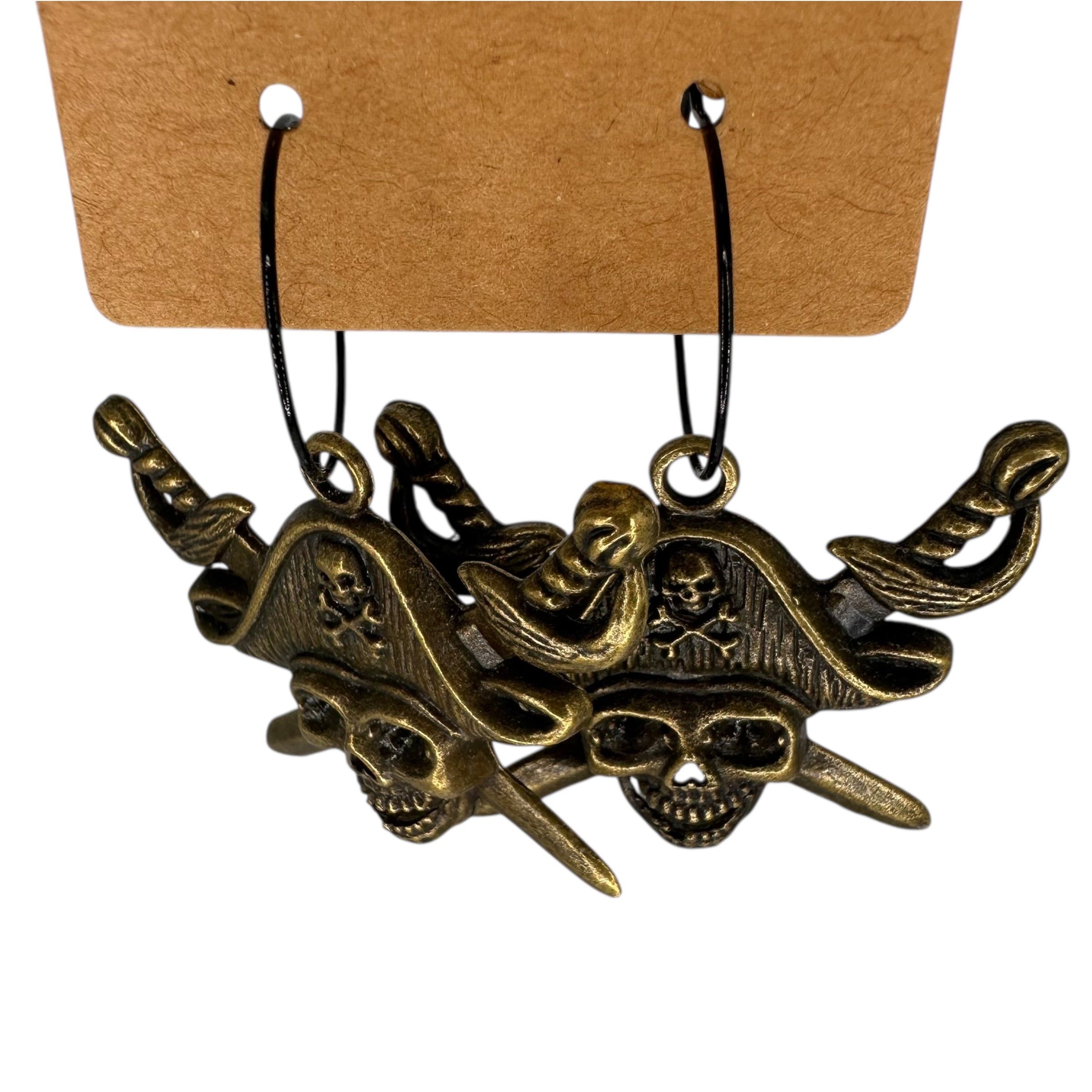 Pirate Skull & Crossbones Charm Earrings
