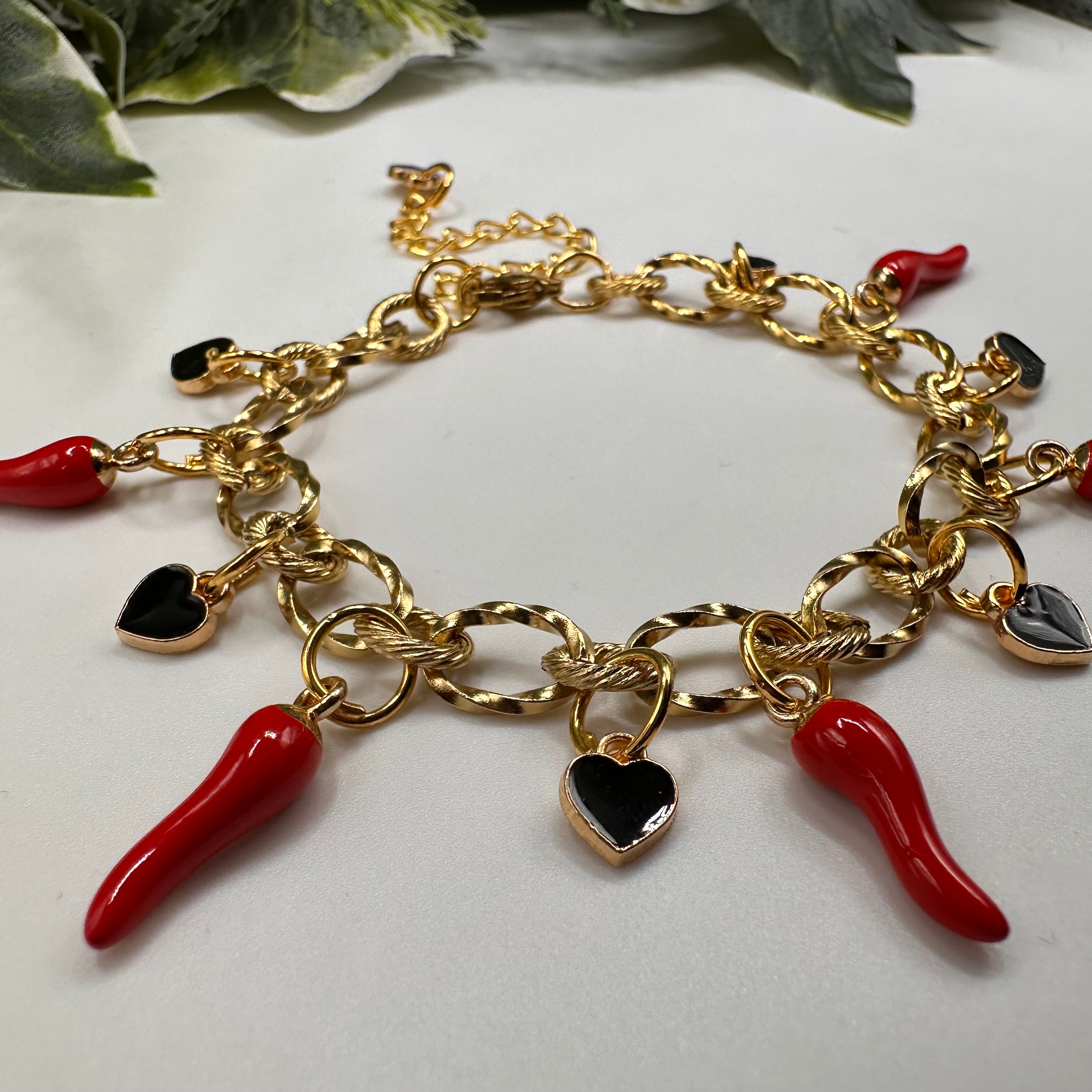 Dark Flame Charm Bracelet