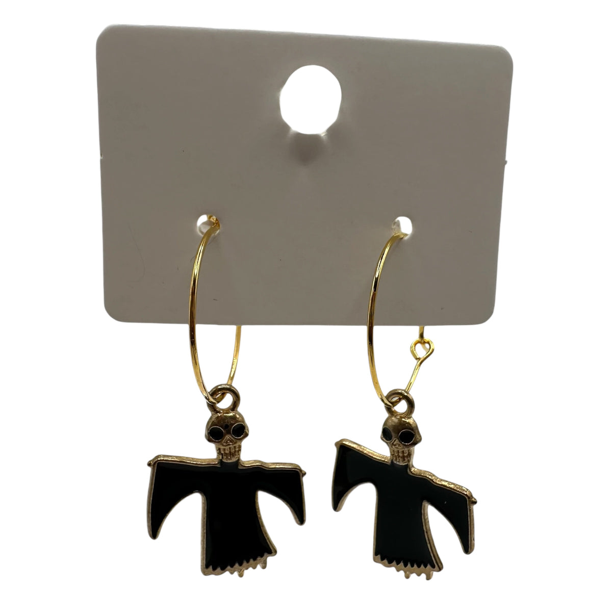 Black-Robed Skull Charm Earrings