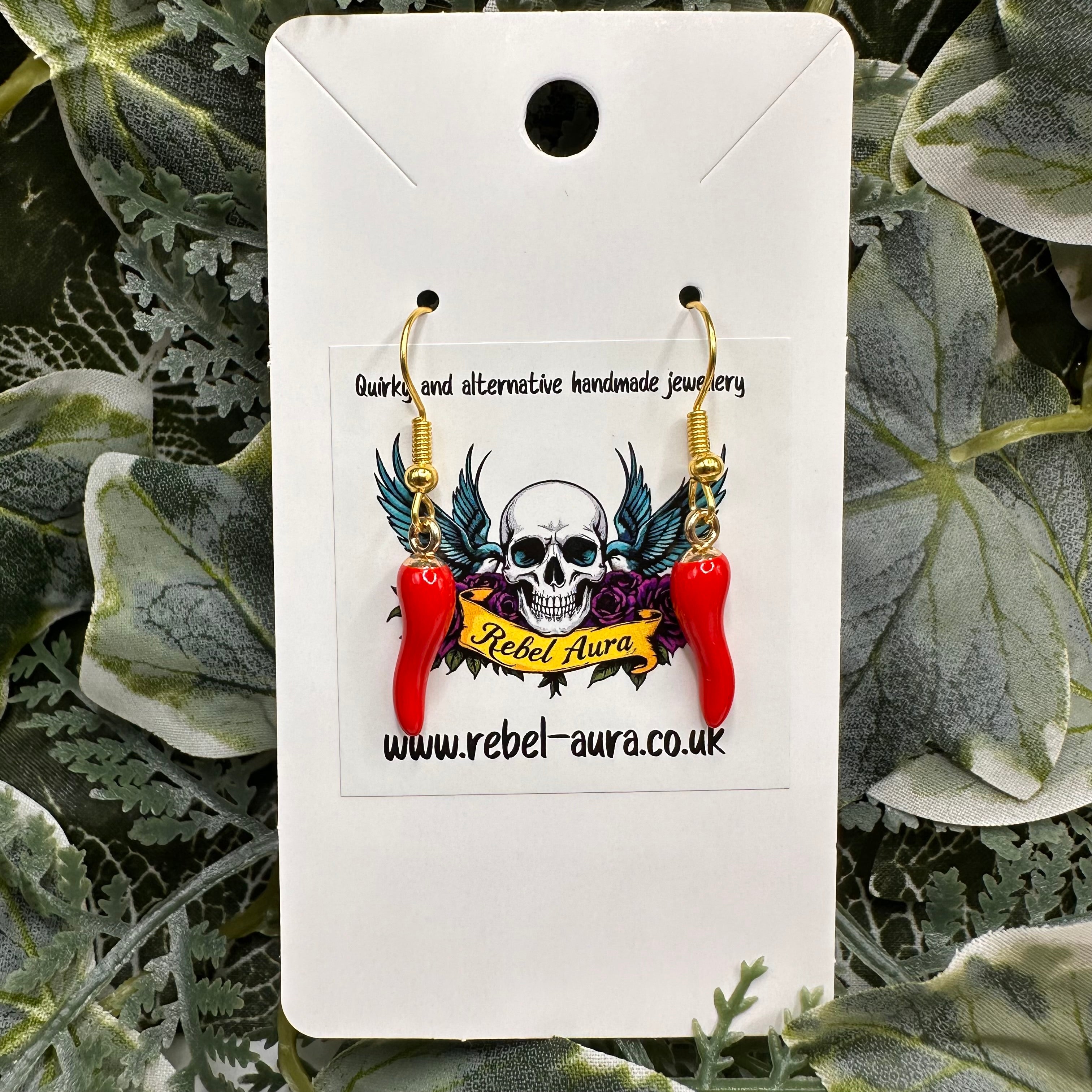 Red Chilli Pepper Charm Earrings