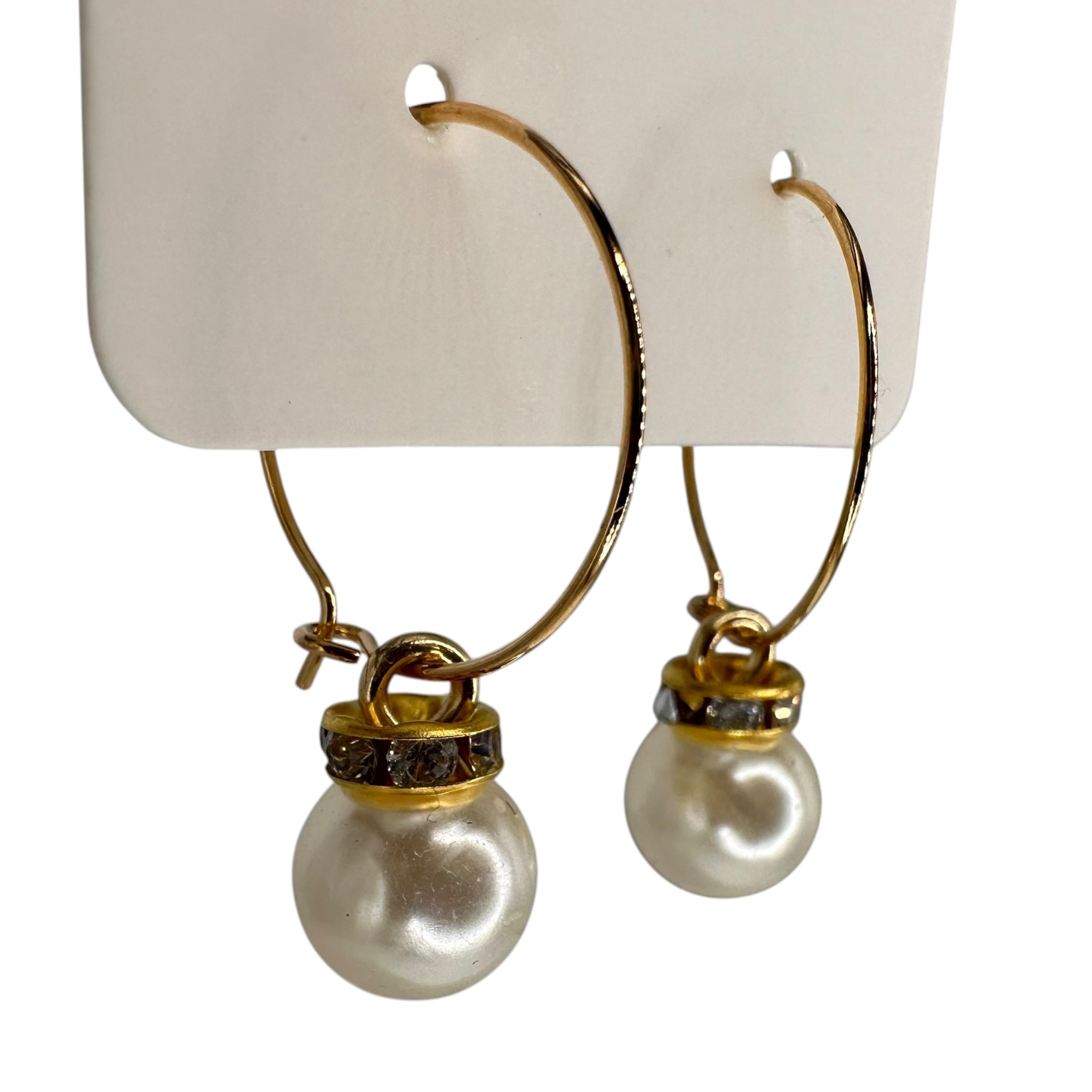 White Sparkle Bauble Charm Earrings