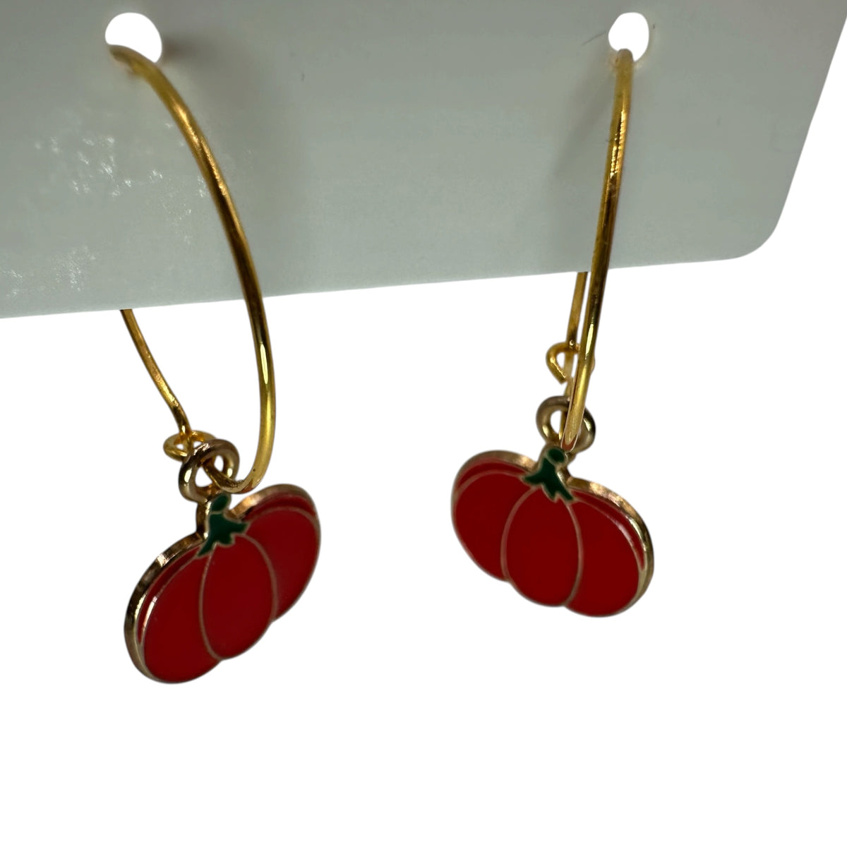 Ruby Red Pumpkin Charm Earrings