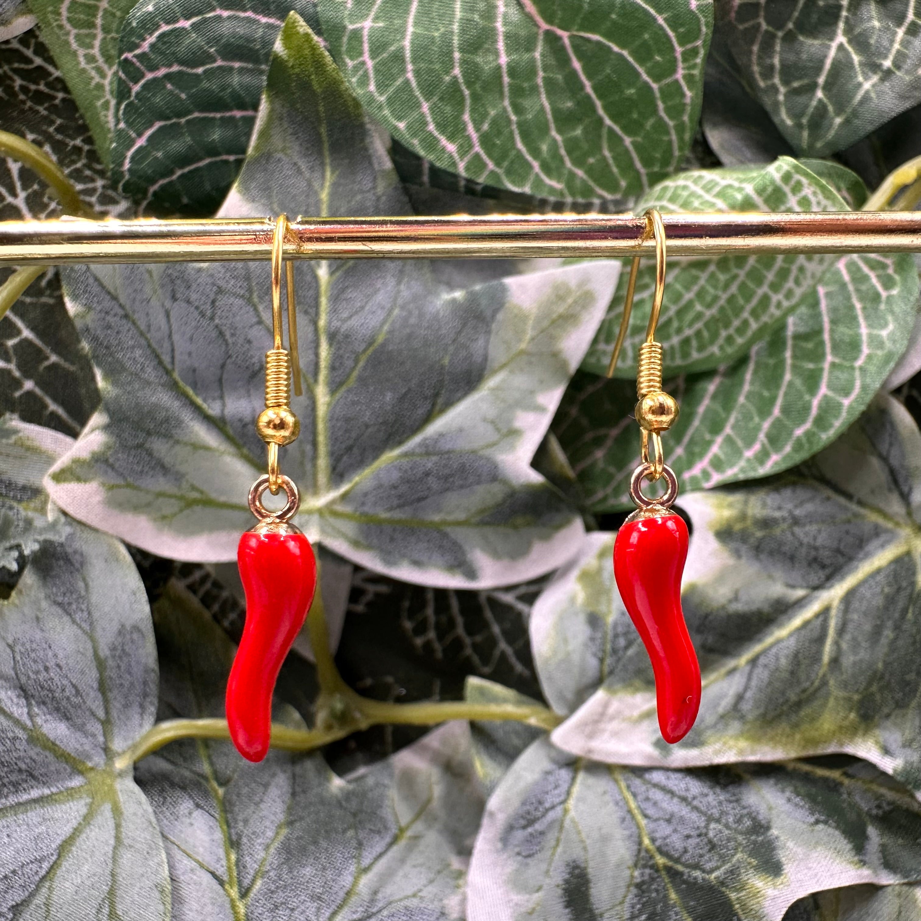Red Chilli Pepper Charm Earrings