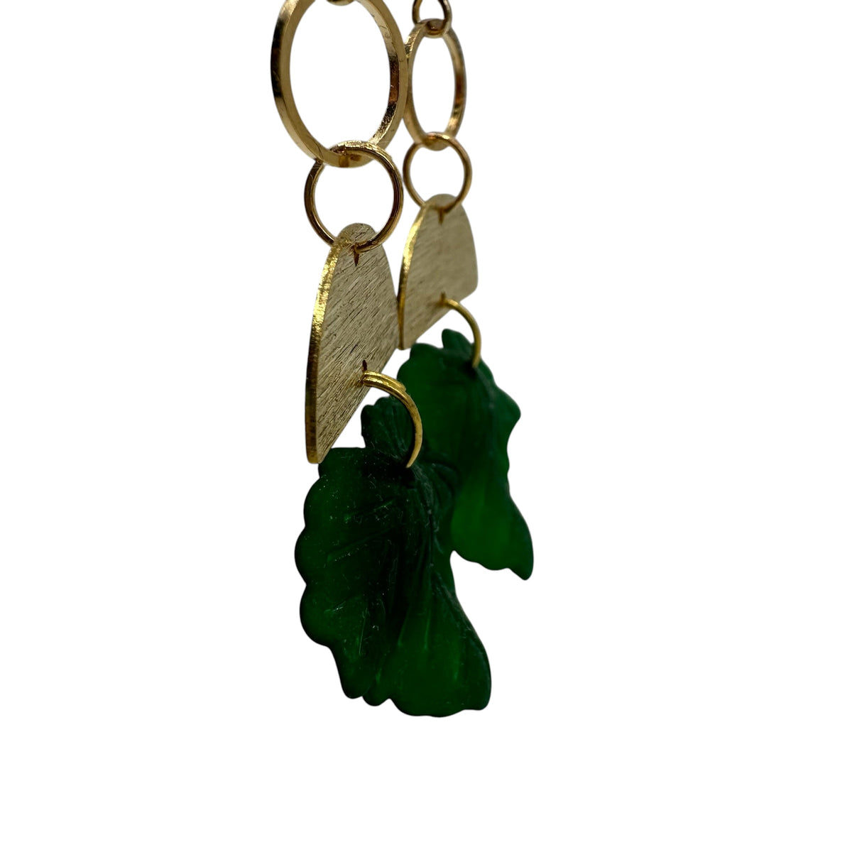 Oak & Ivy Acorn Earrings – champagne gold-tone leaf and acorn charm earrings