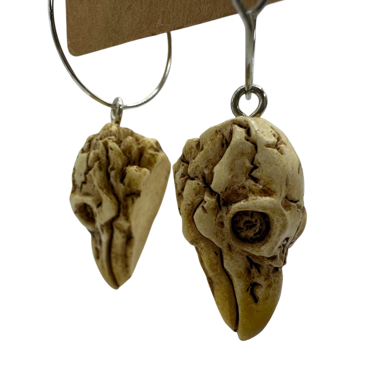 Raven Skull Charm Earrings