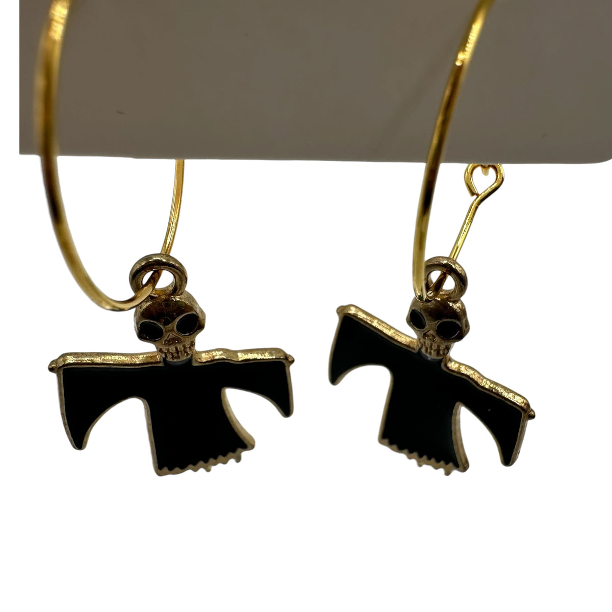 Black-Robed Skull Charm Earrings