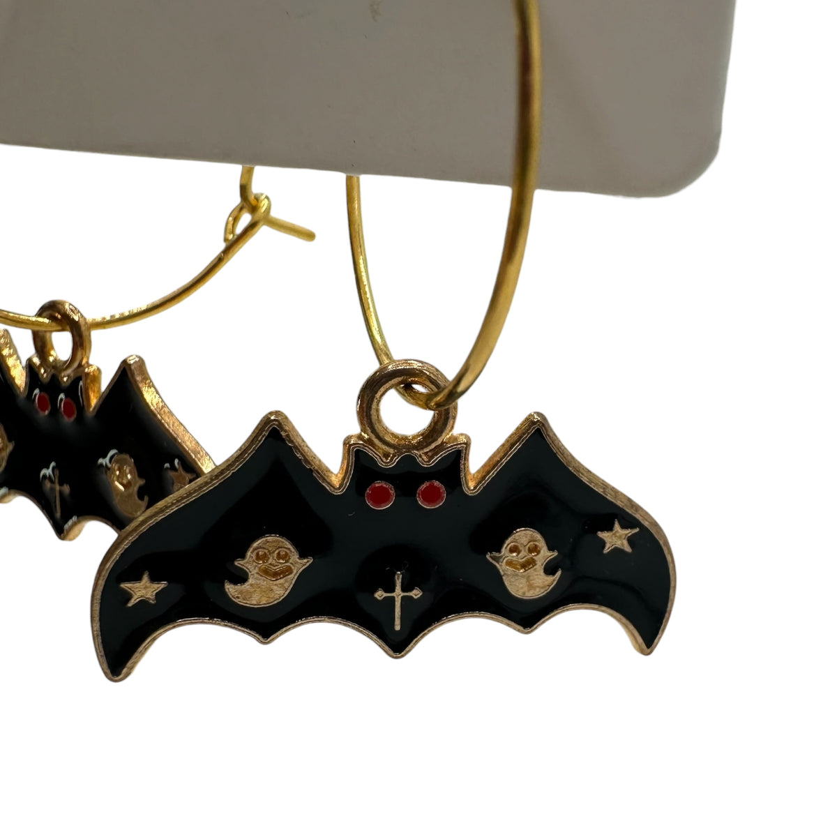 Spooky Symbols Bat Charm Earrings