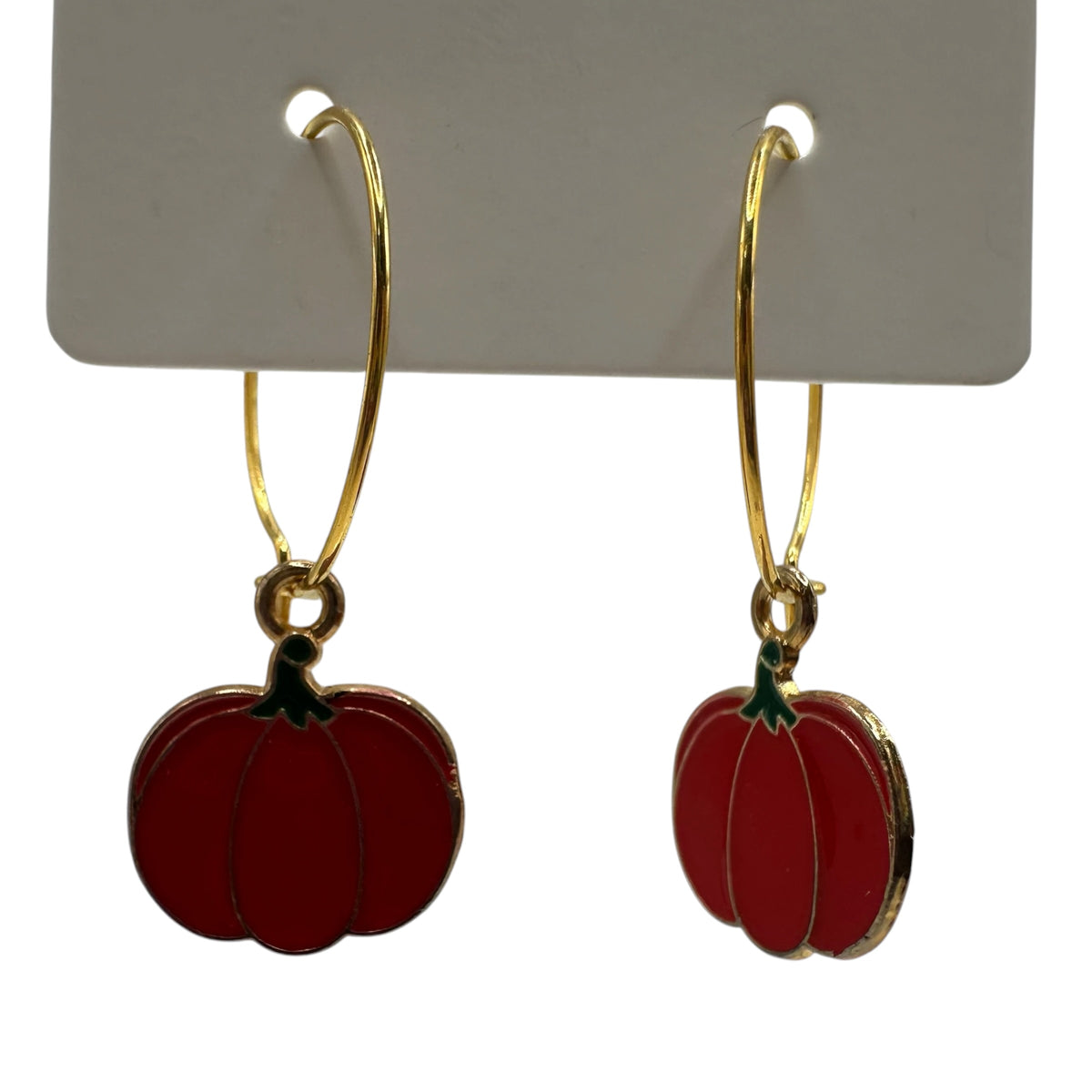 Ruby Red Pumpkin Charm Earrings