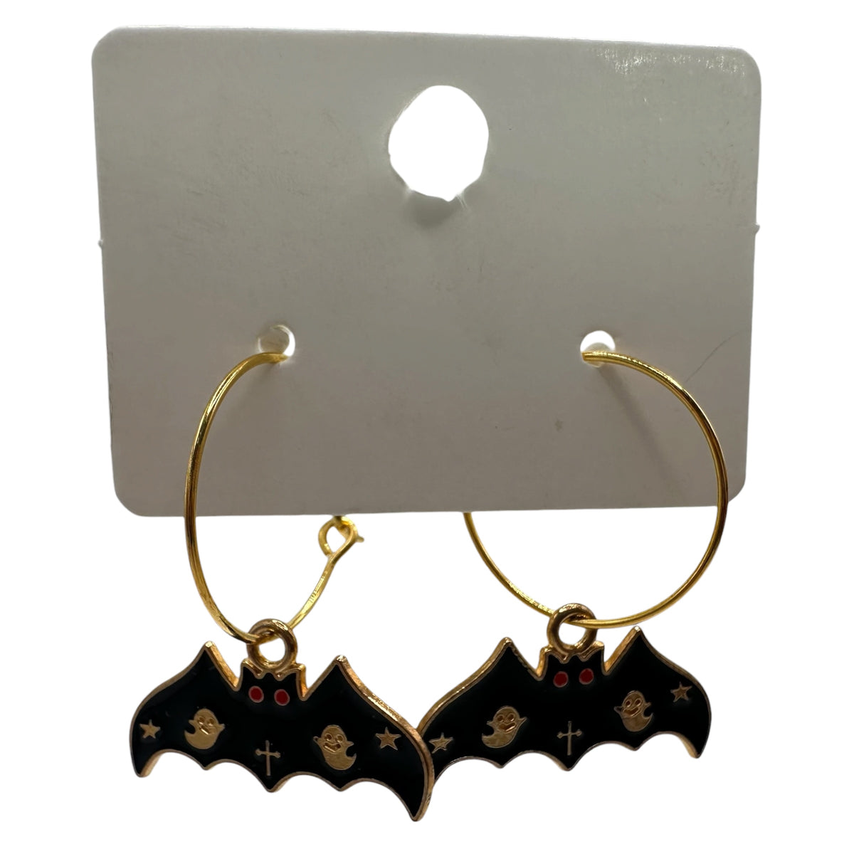 Spooky Symbols Bat Charm Earrings