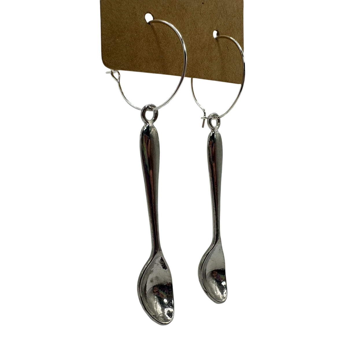 Silver Spoon Charm Earrings