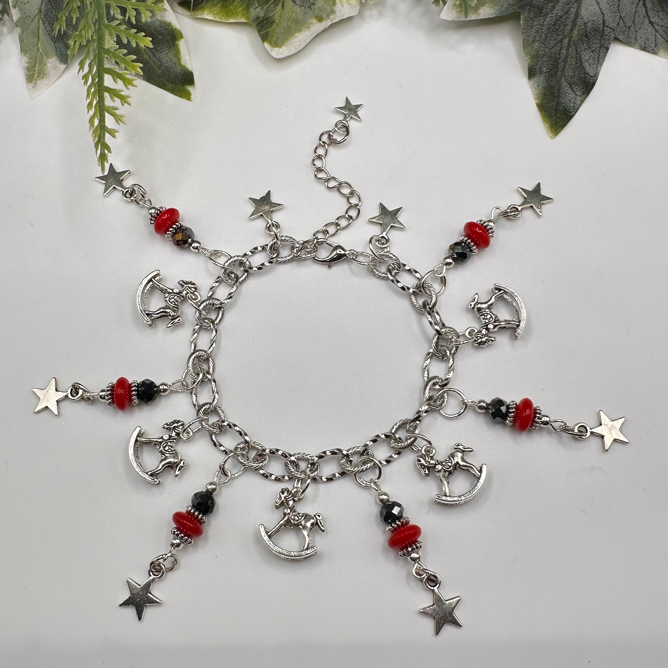 Midnight Rocking Horse Charm Bracelet