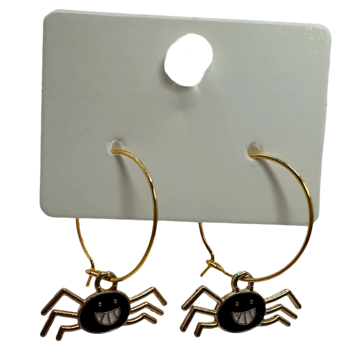 Grinning Spider Charm Earrings