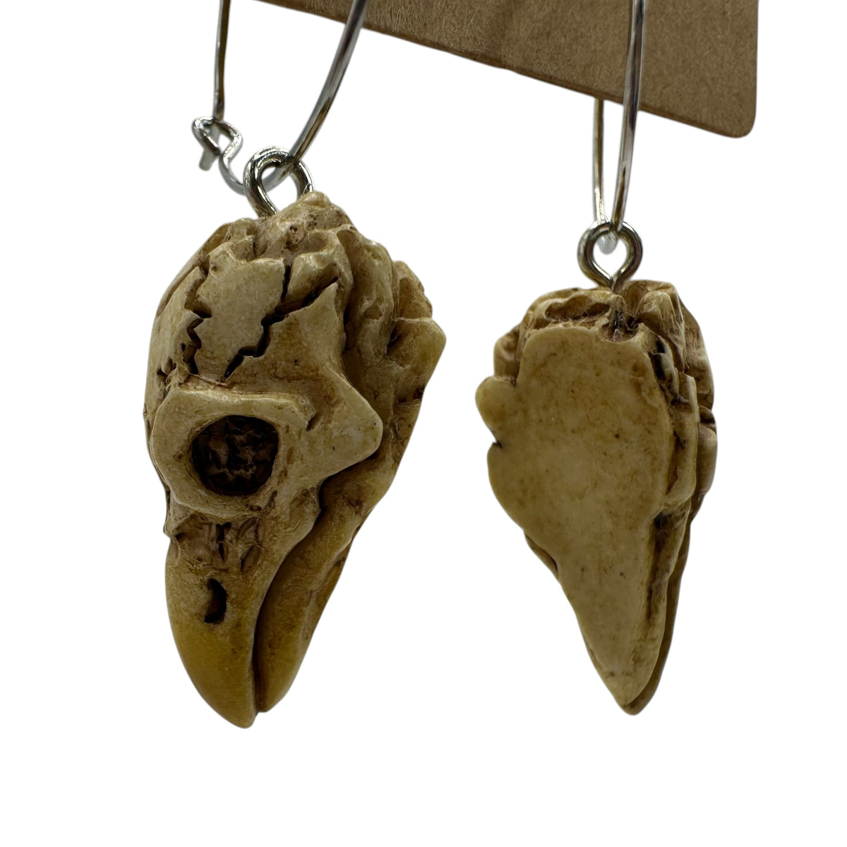 Raven Skull Charm Earrings