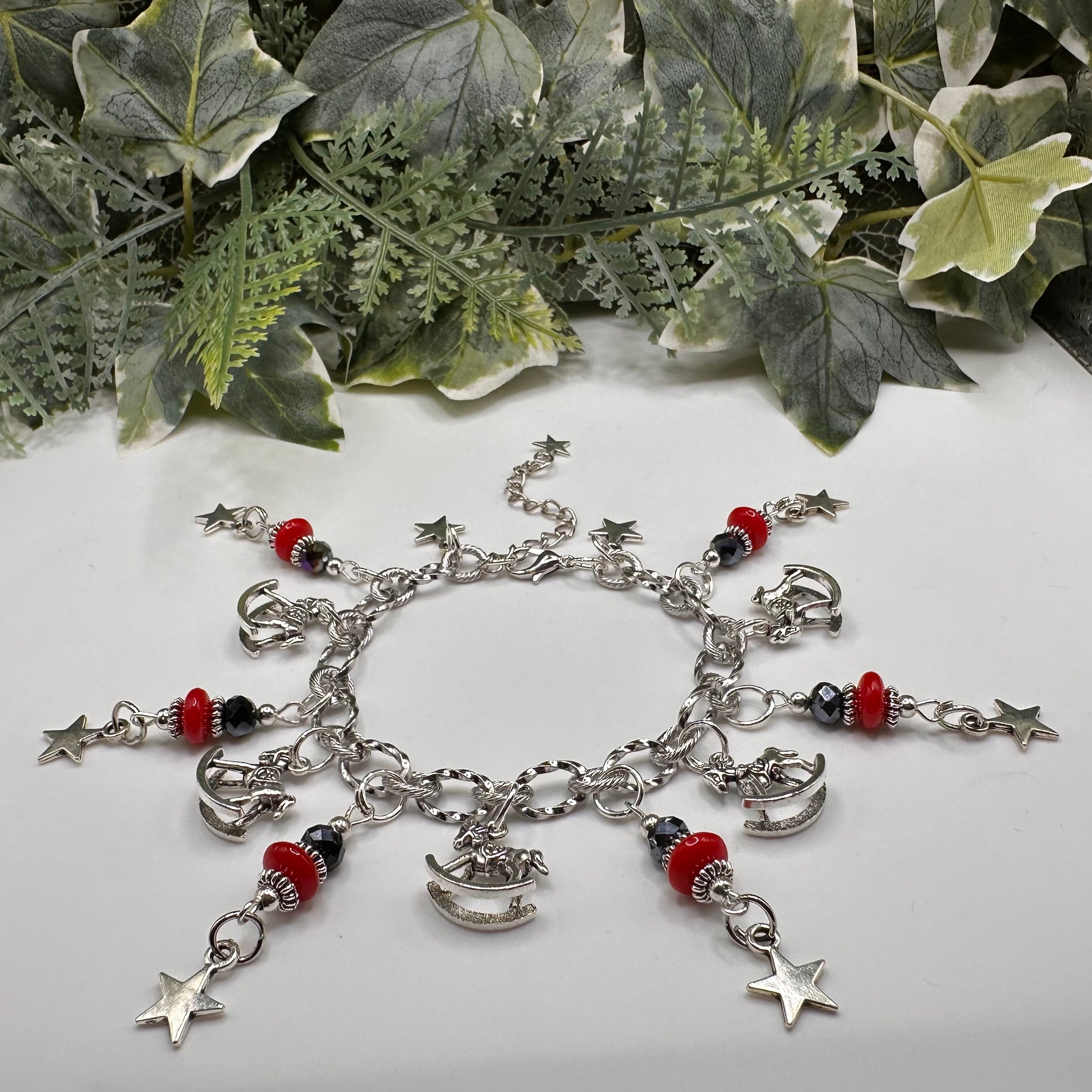 Midnight Rocking Horse Charm Bracelet