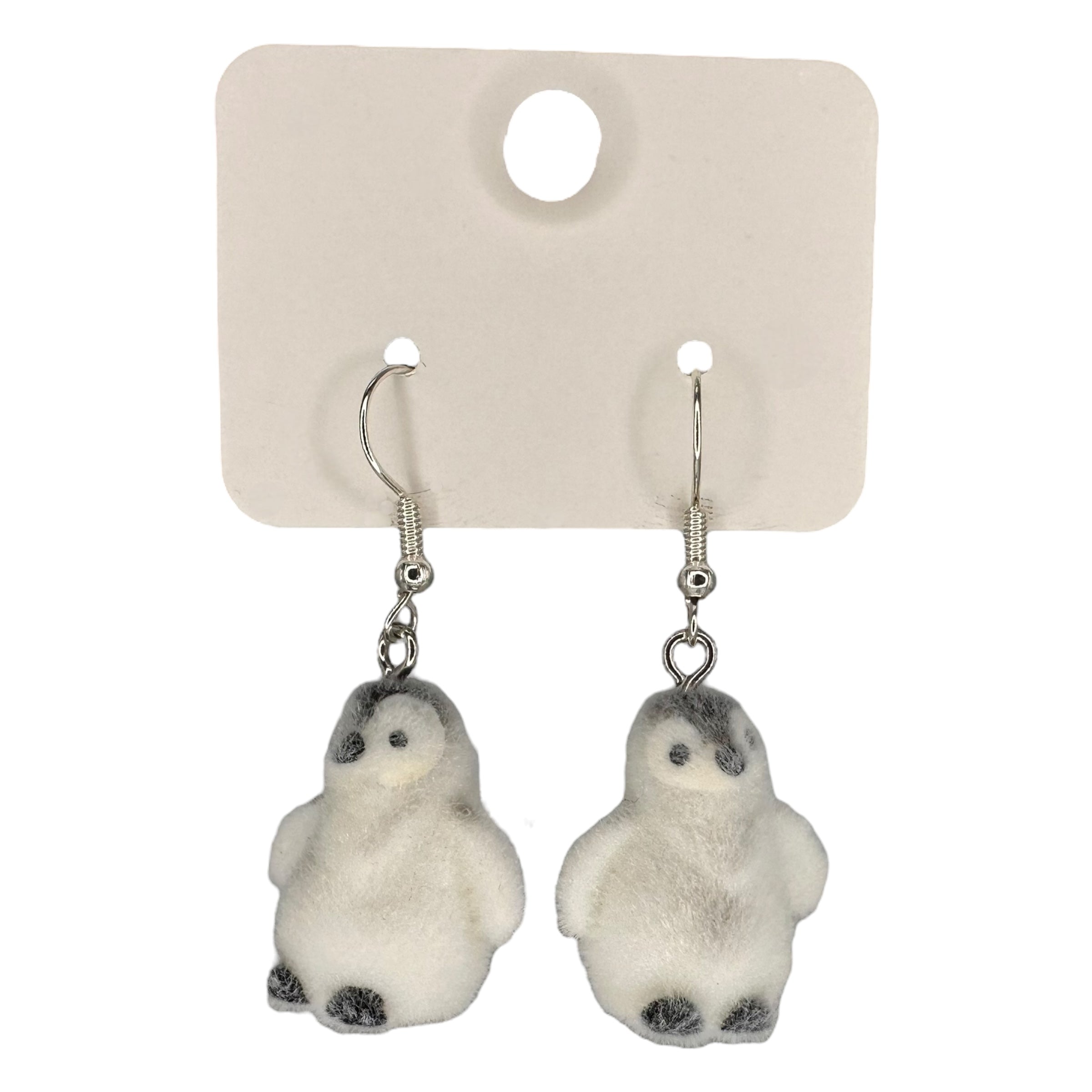 Fuzzy Penguin Charm Earrings