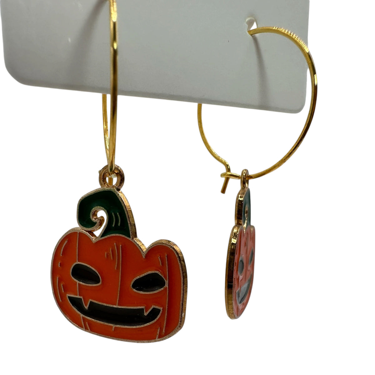 Fanged Pumpkin Charm Earrings