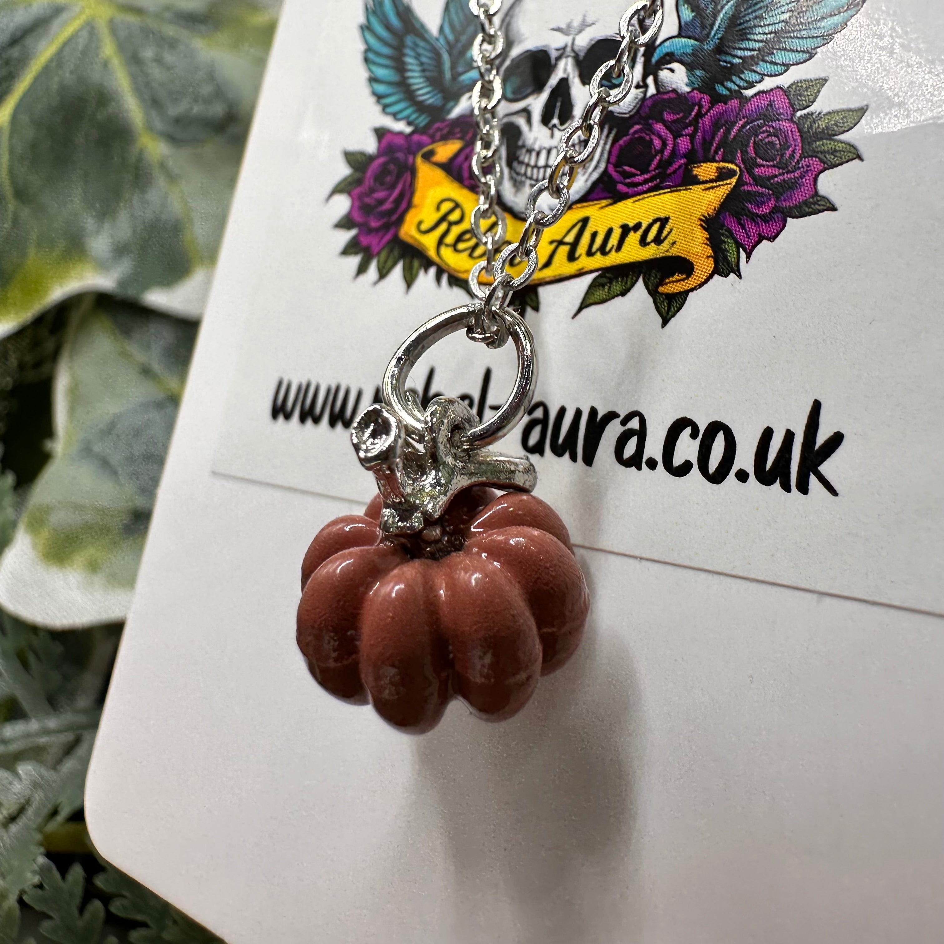 Brown Pumpkin Charm Necklace