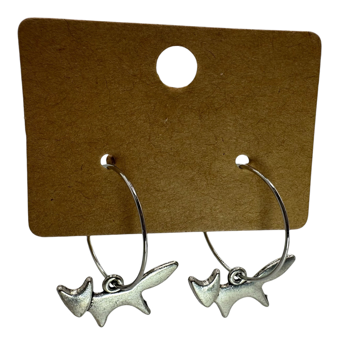 Silver Fox Charm Earrings