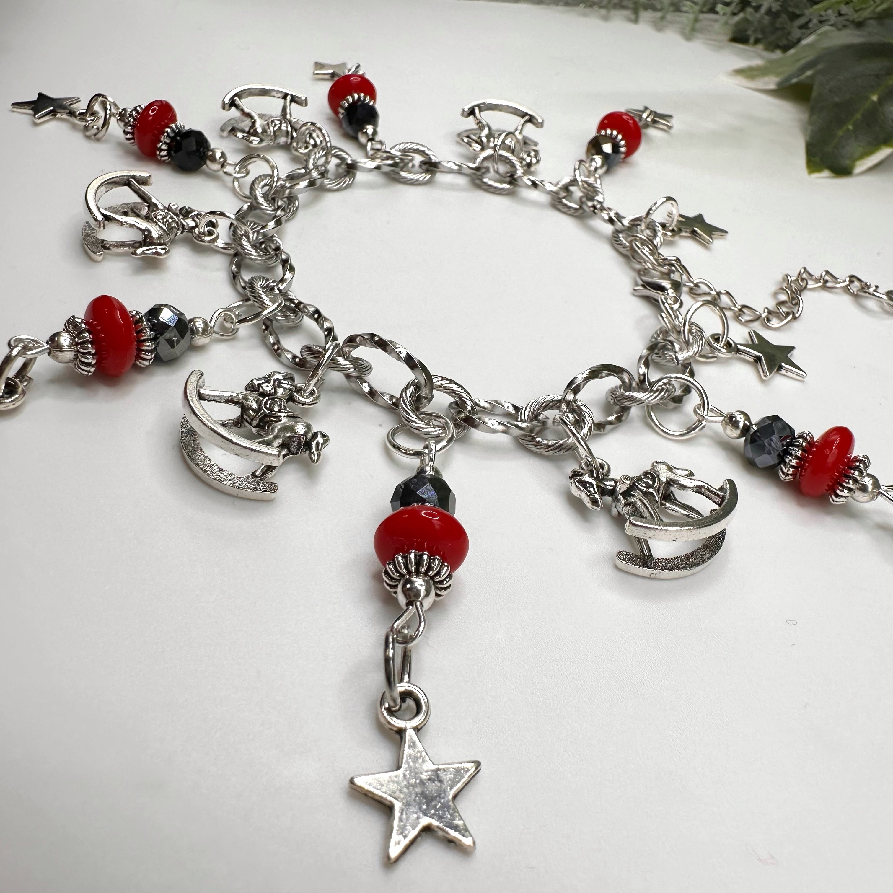 Midnight Rocking Horse Charm Bracelet