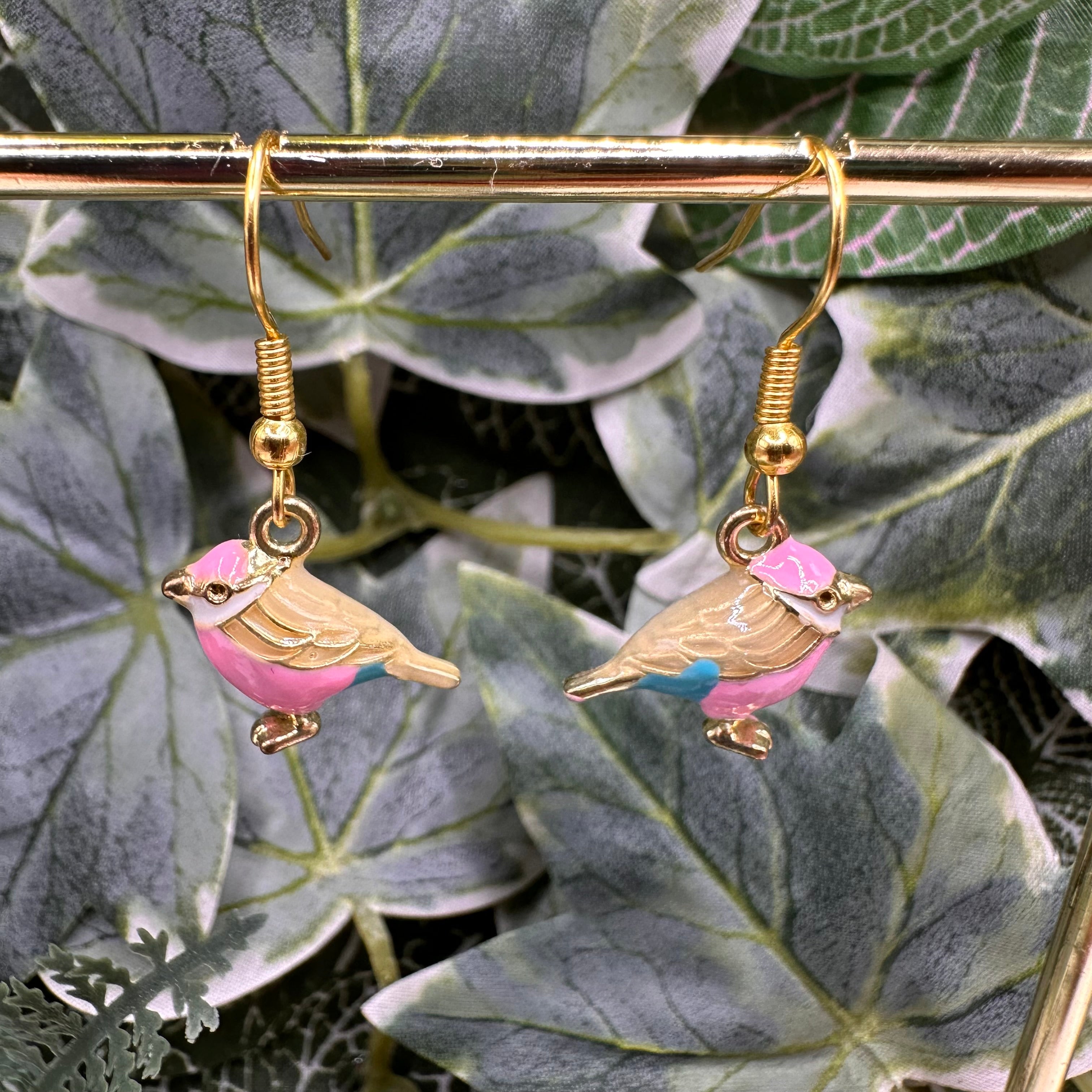Pastel Bird Charm Earrings