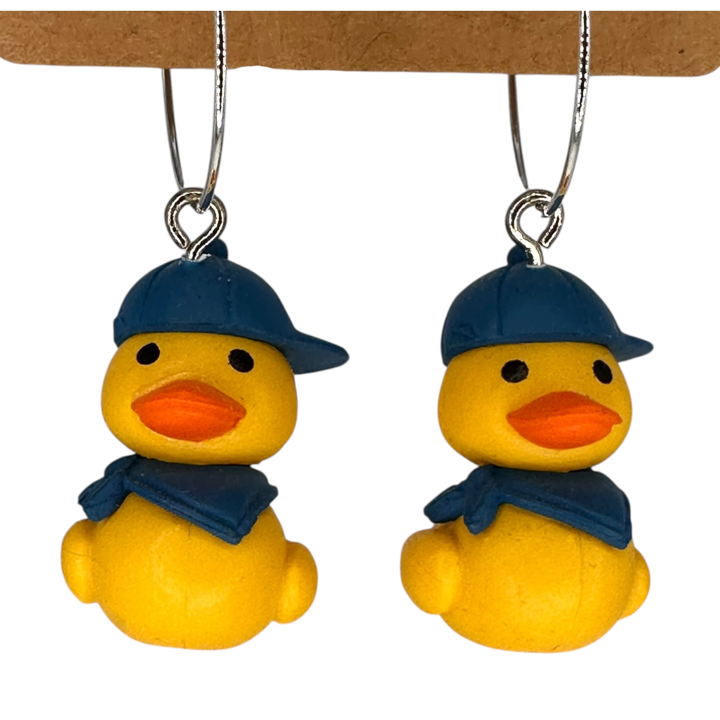 Baseball Cap Duck Charm Earrings