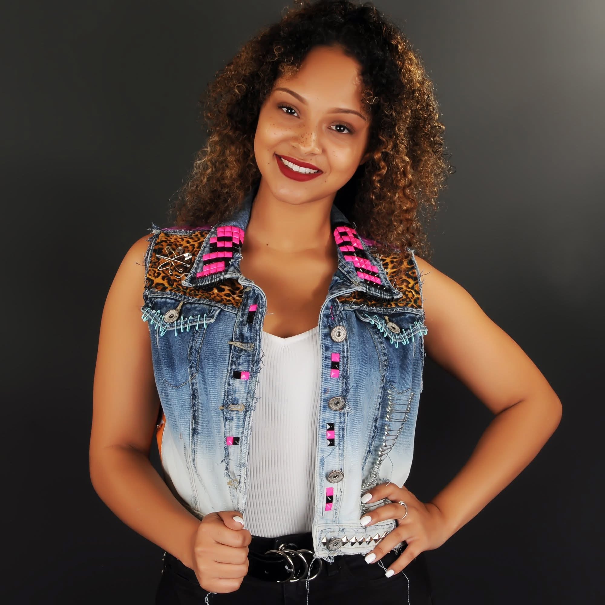 One-off customised denim punk battle jacket!