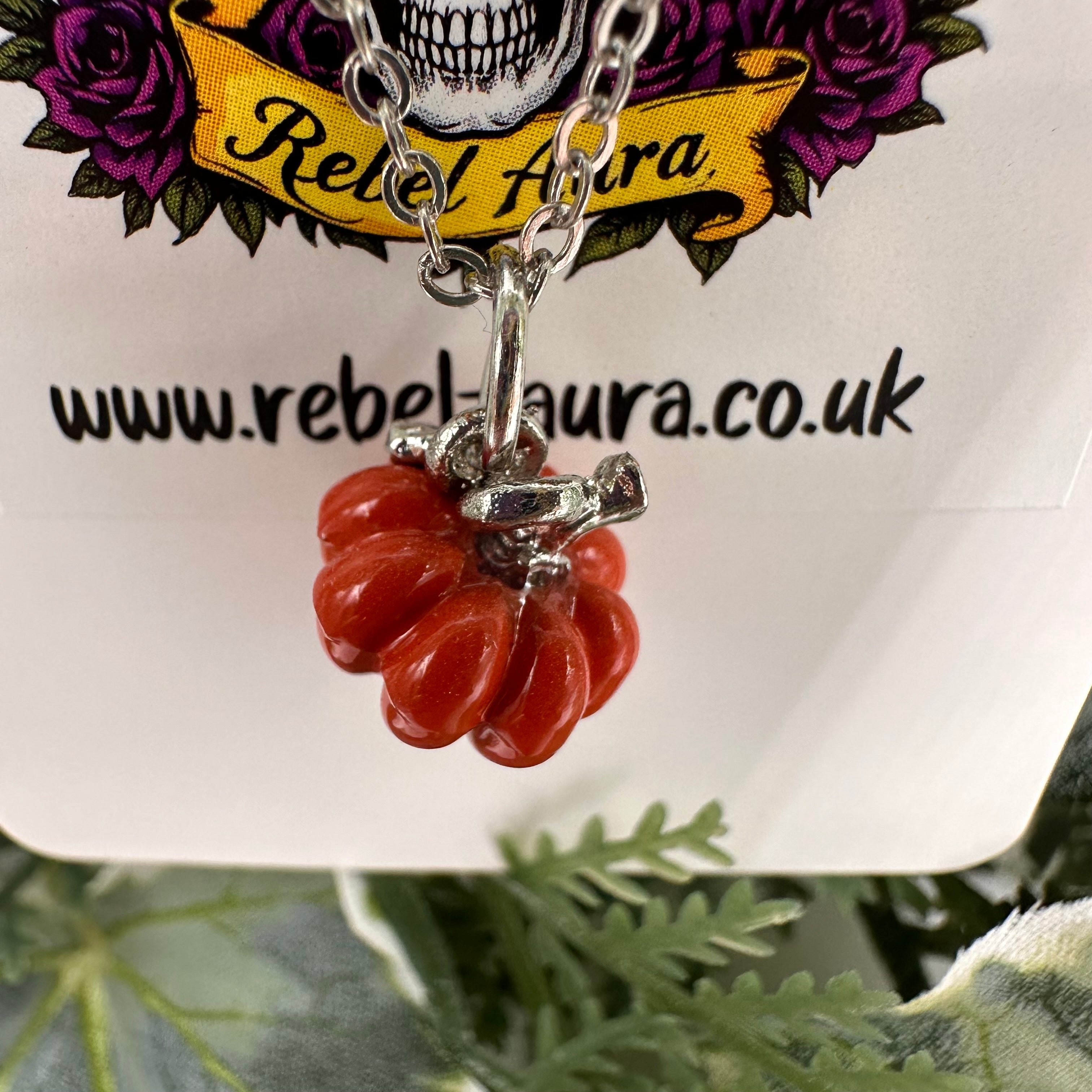 Orange Pumpkin Charm Necklace