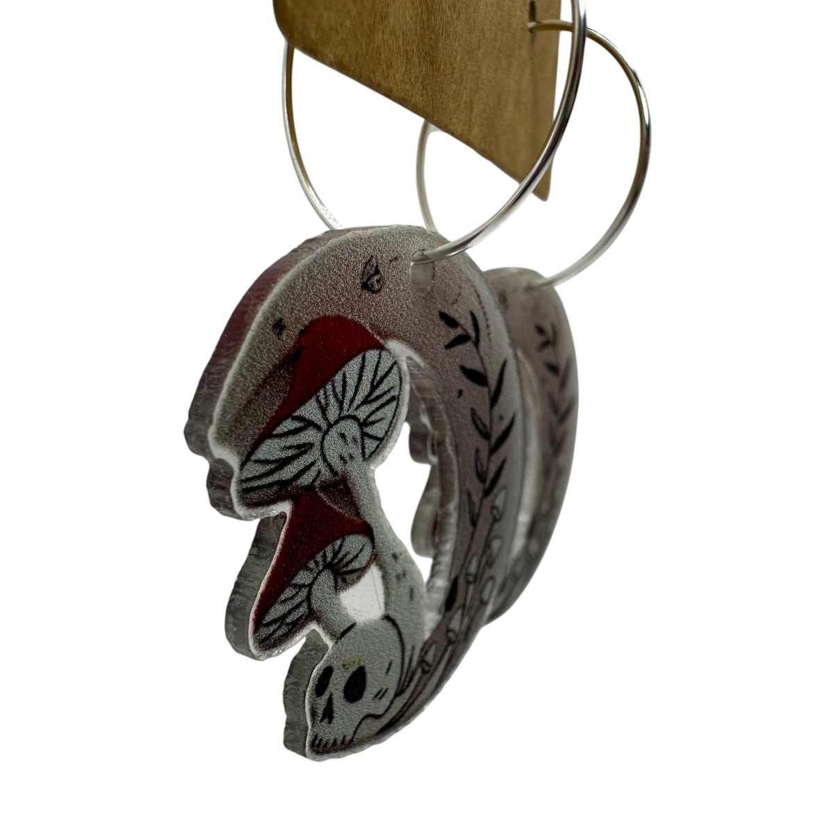 Skull & Toadstool Moon Charm Earrings