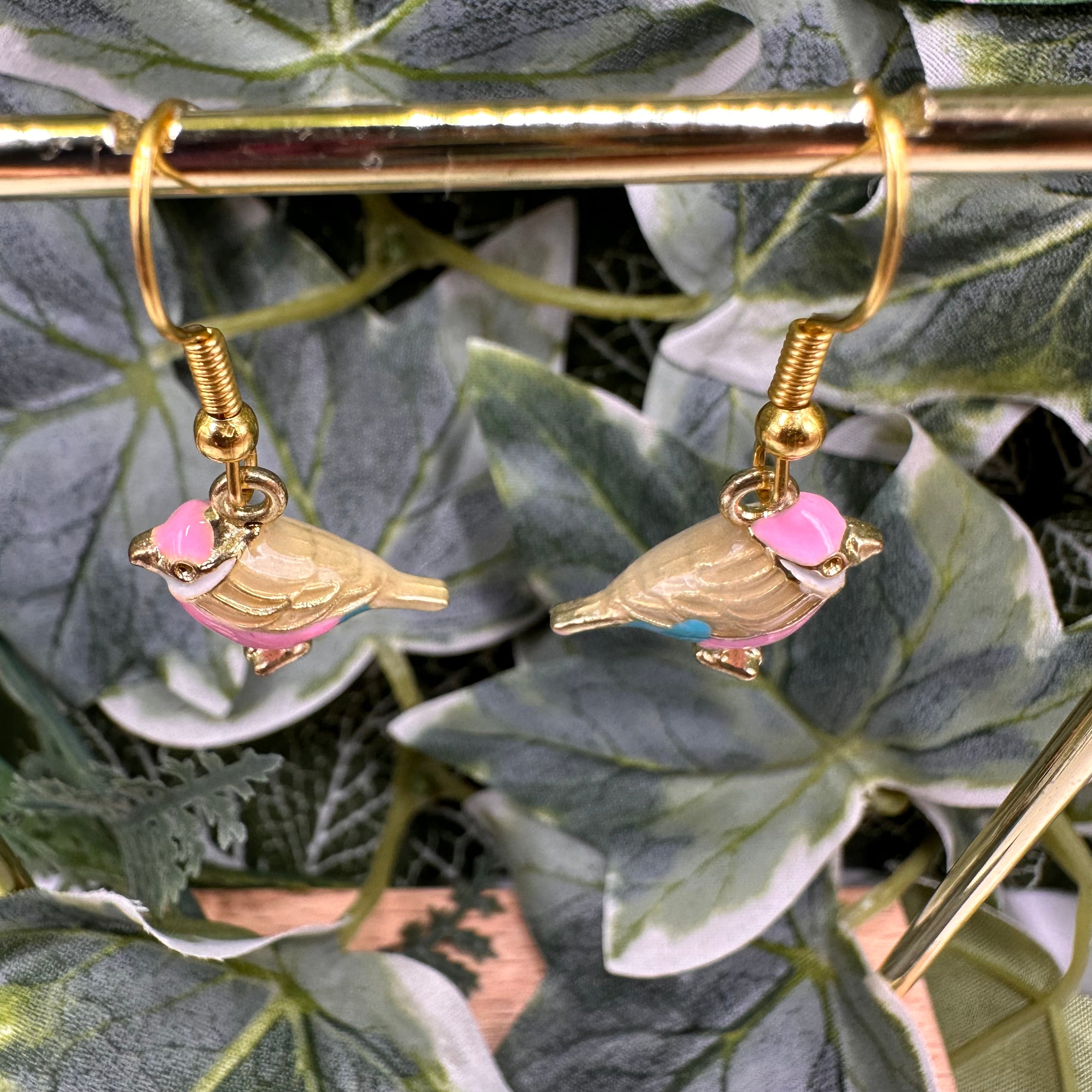 Pastel Bird Charm Earrings