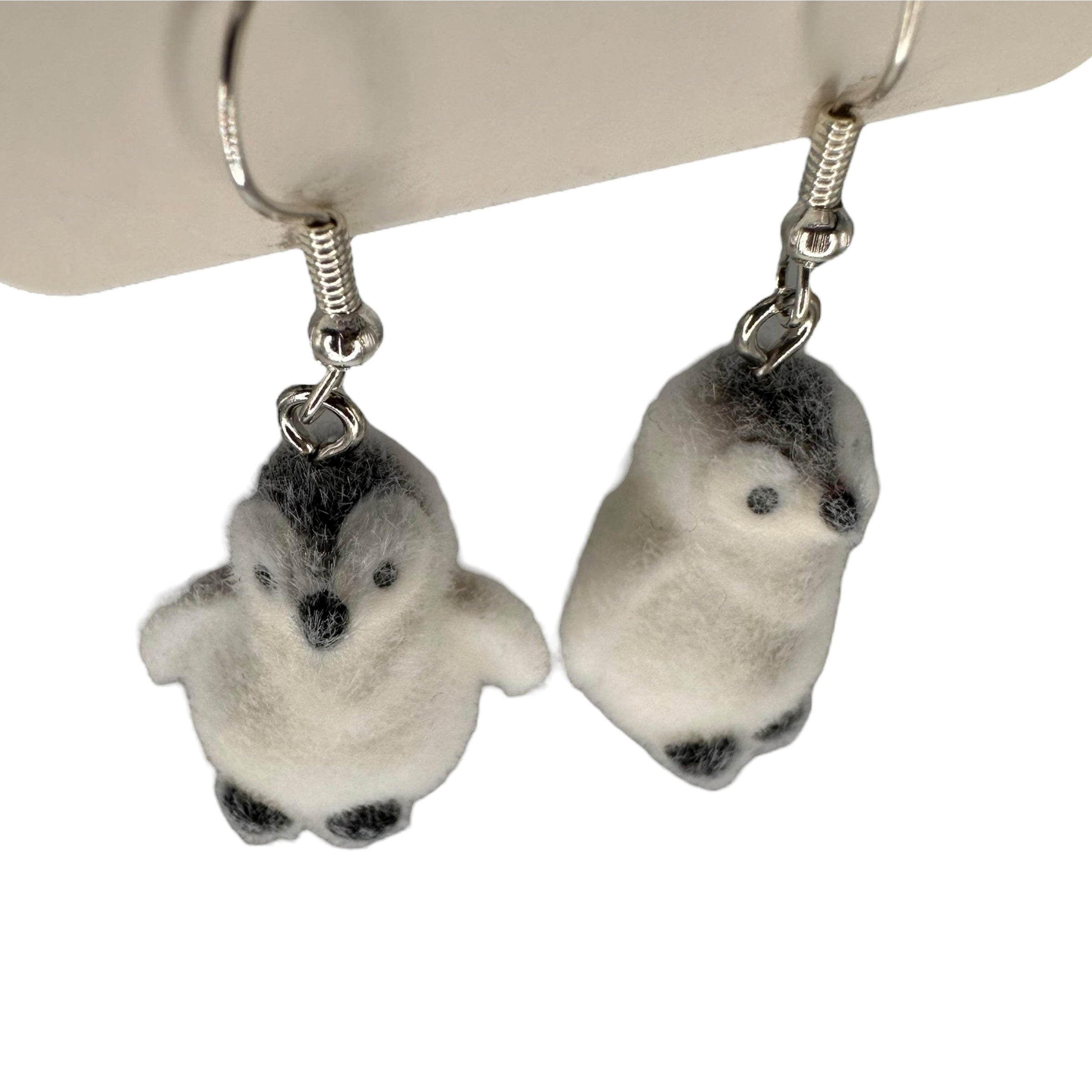 Fuzzy Penguin Charm Earrings