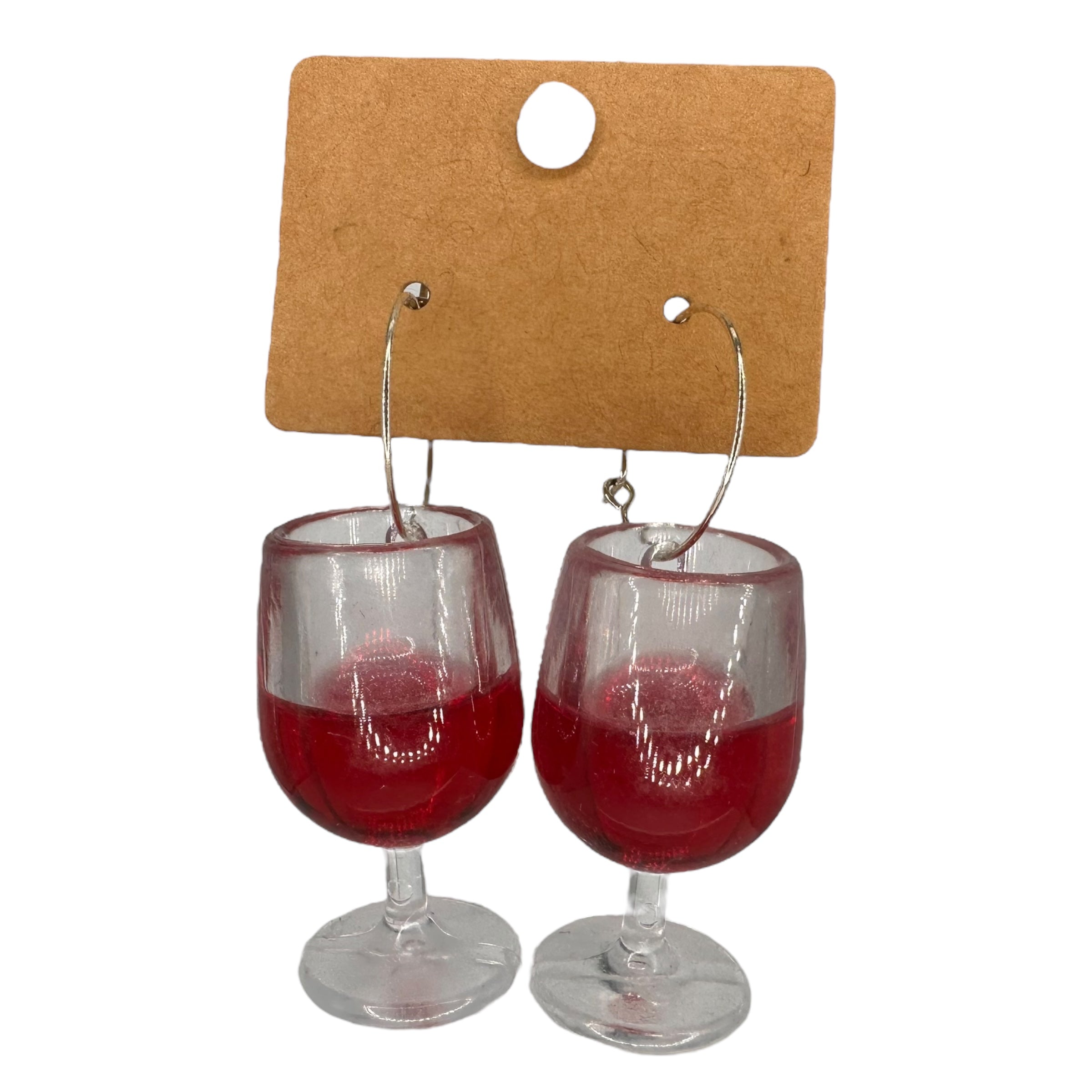 Oversized Wine Glass Charm Earrings
