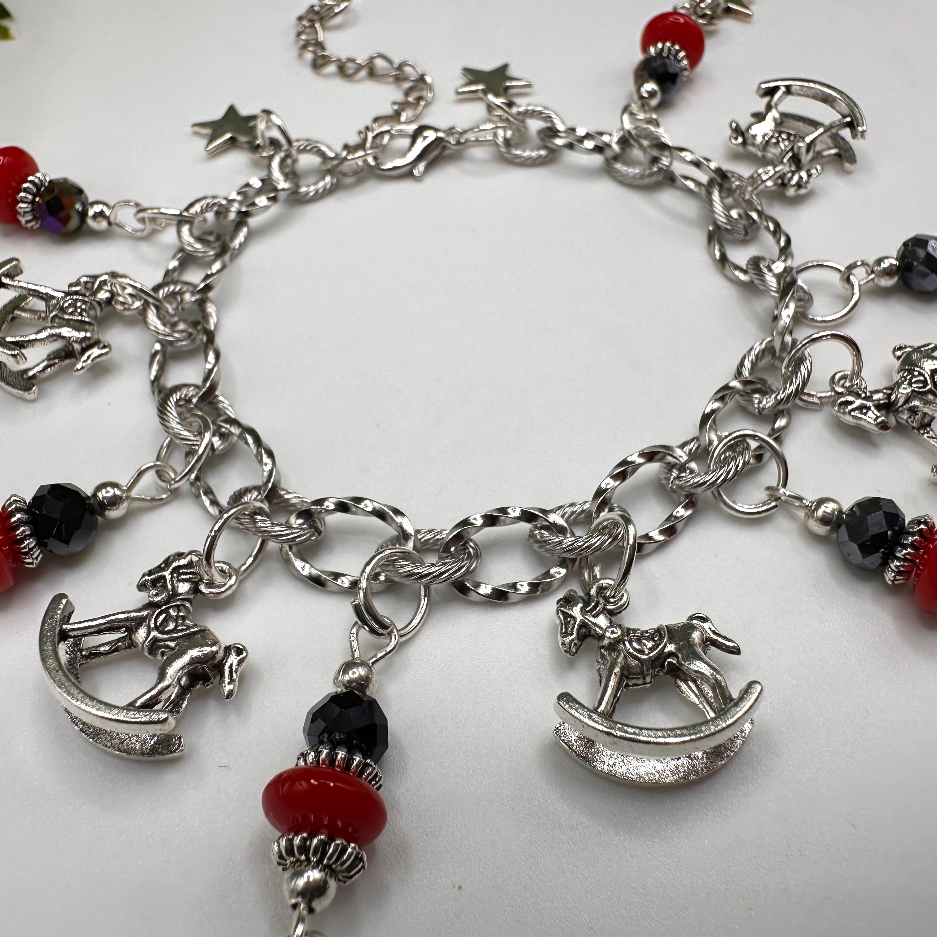 Midnight Rocking Horse Charm Bracelet