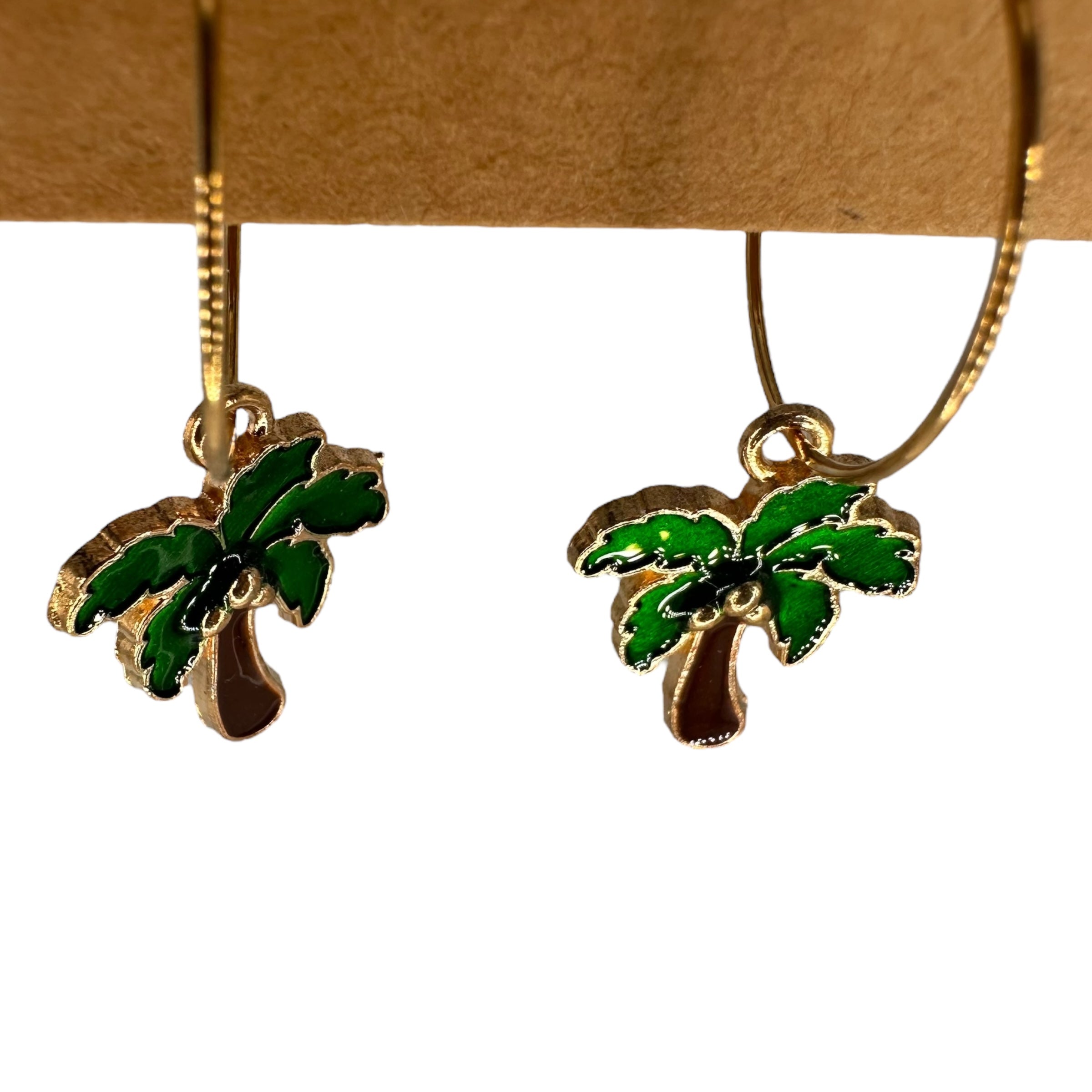 Tropical Palm Tree Charm Earrings