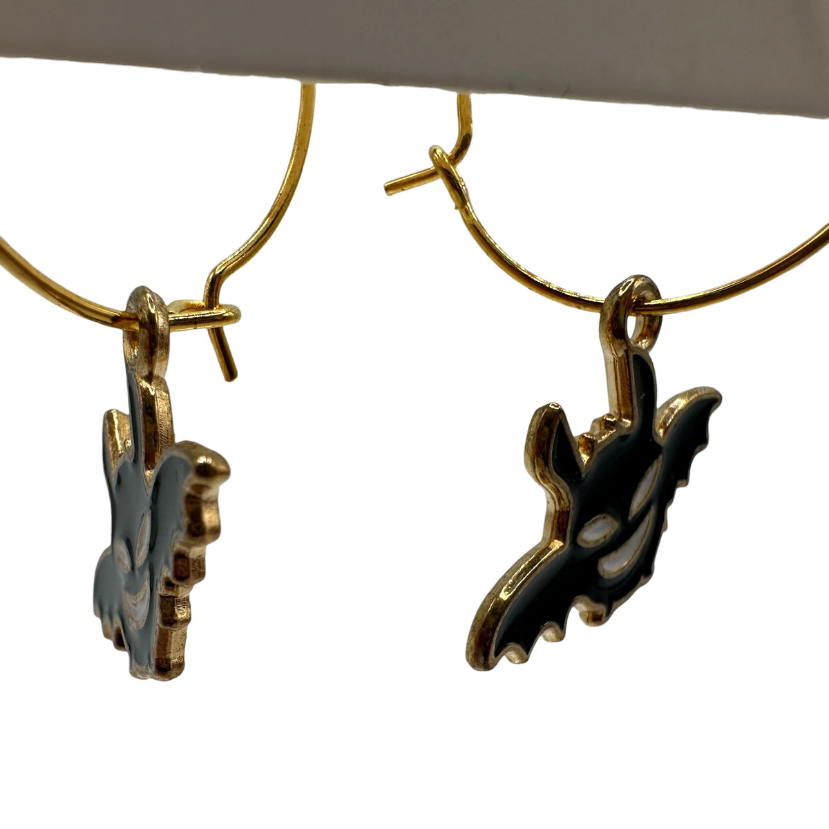 Menacing Bat Charm Earrings