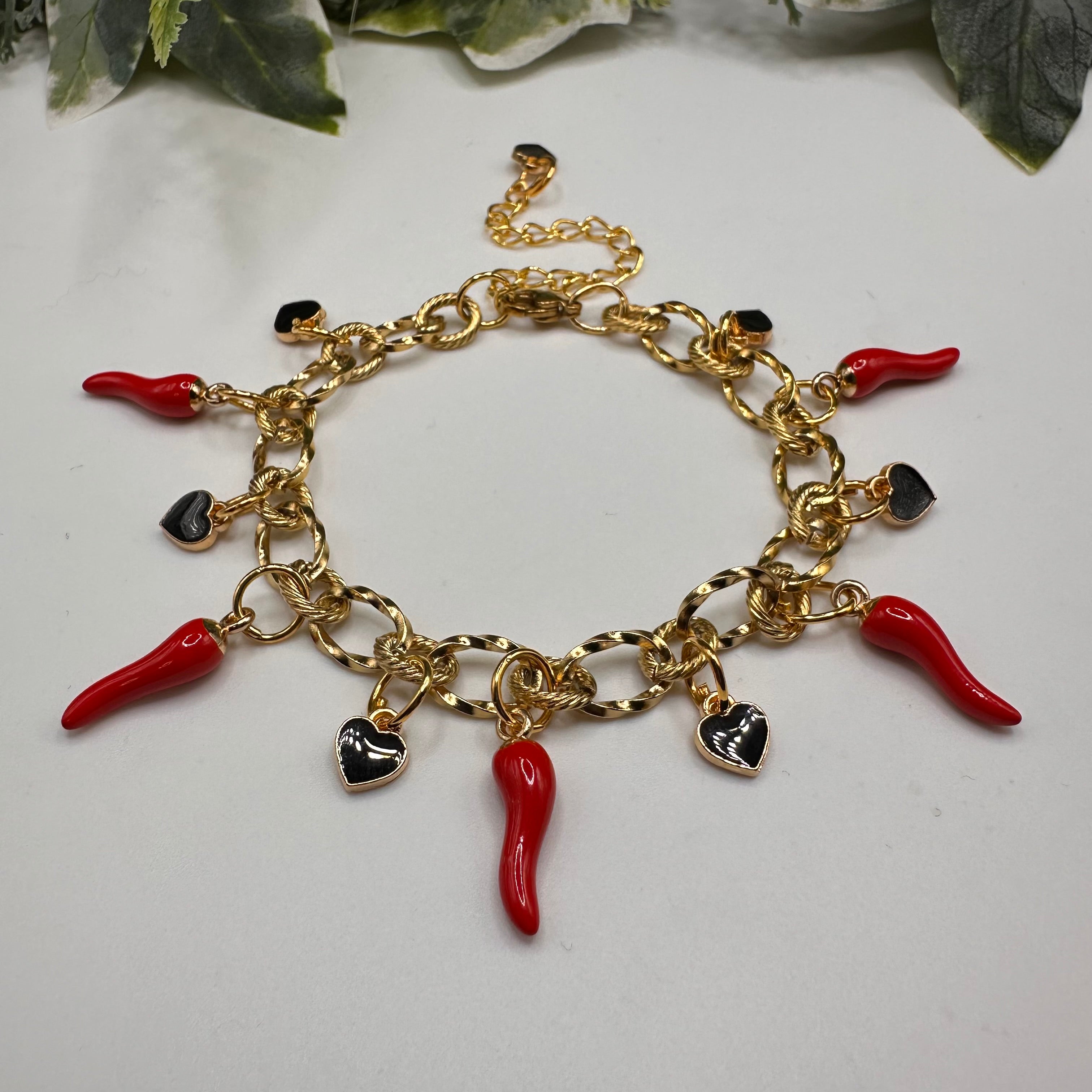 Dark Flame Charm Bracelet