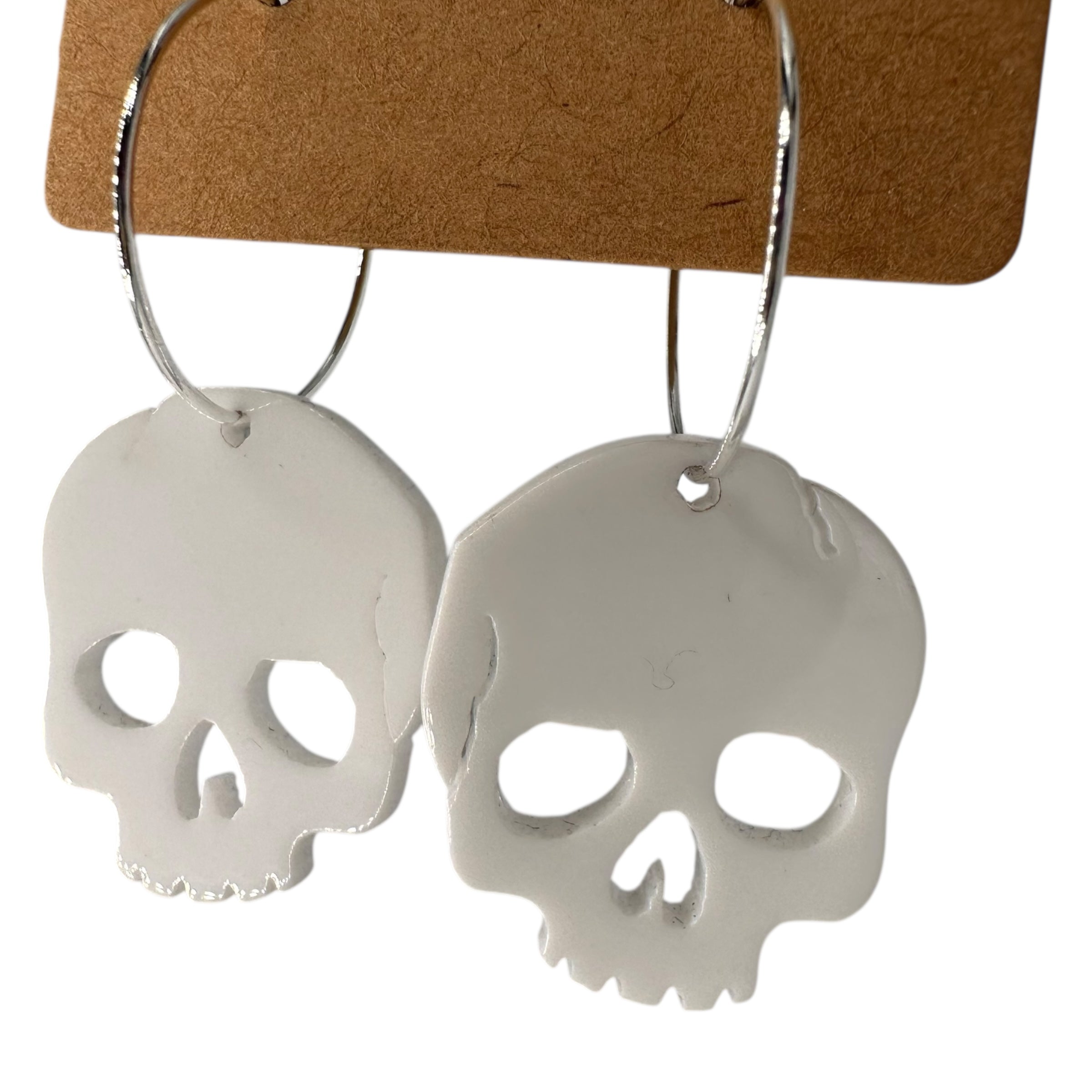 White Skull Charm Earrings