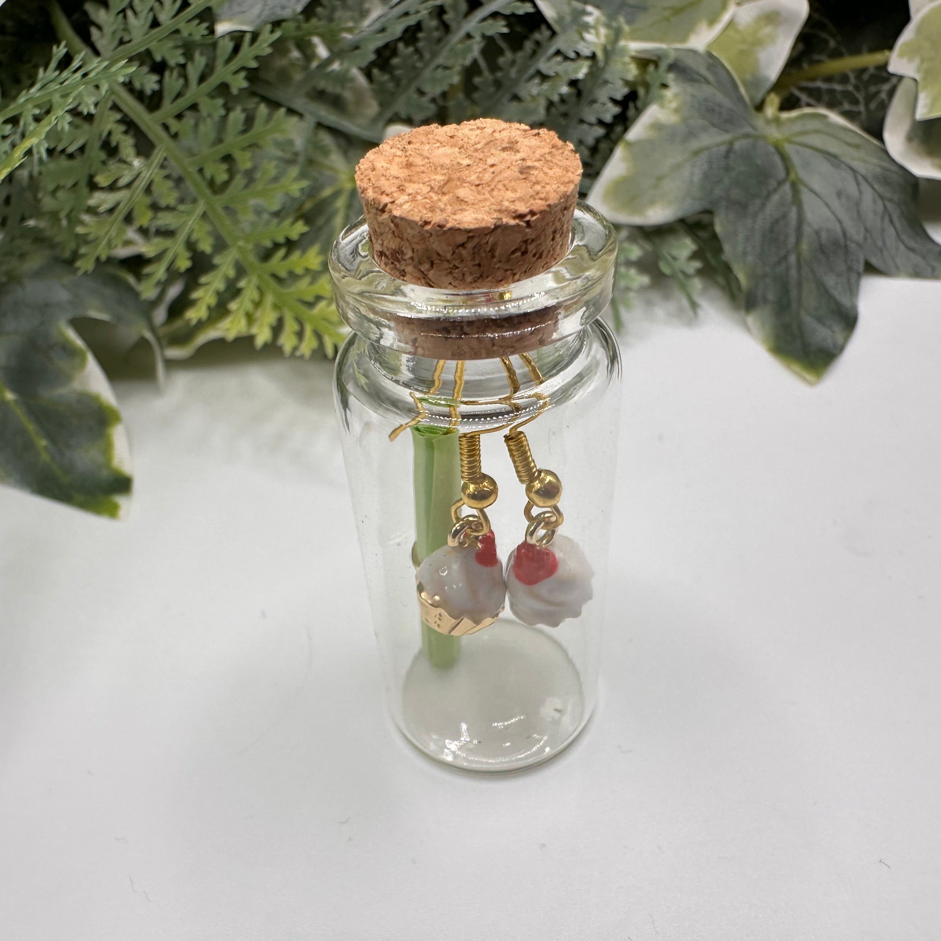 Cherry Cupcake Bottled Charm Earrings - Gift Boxed