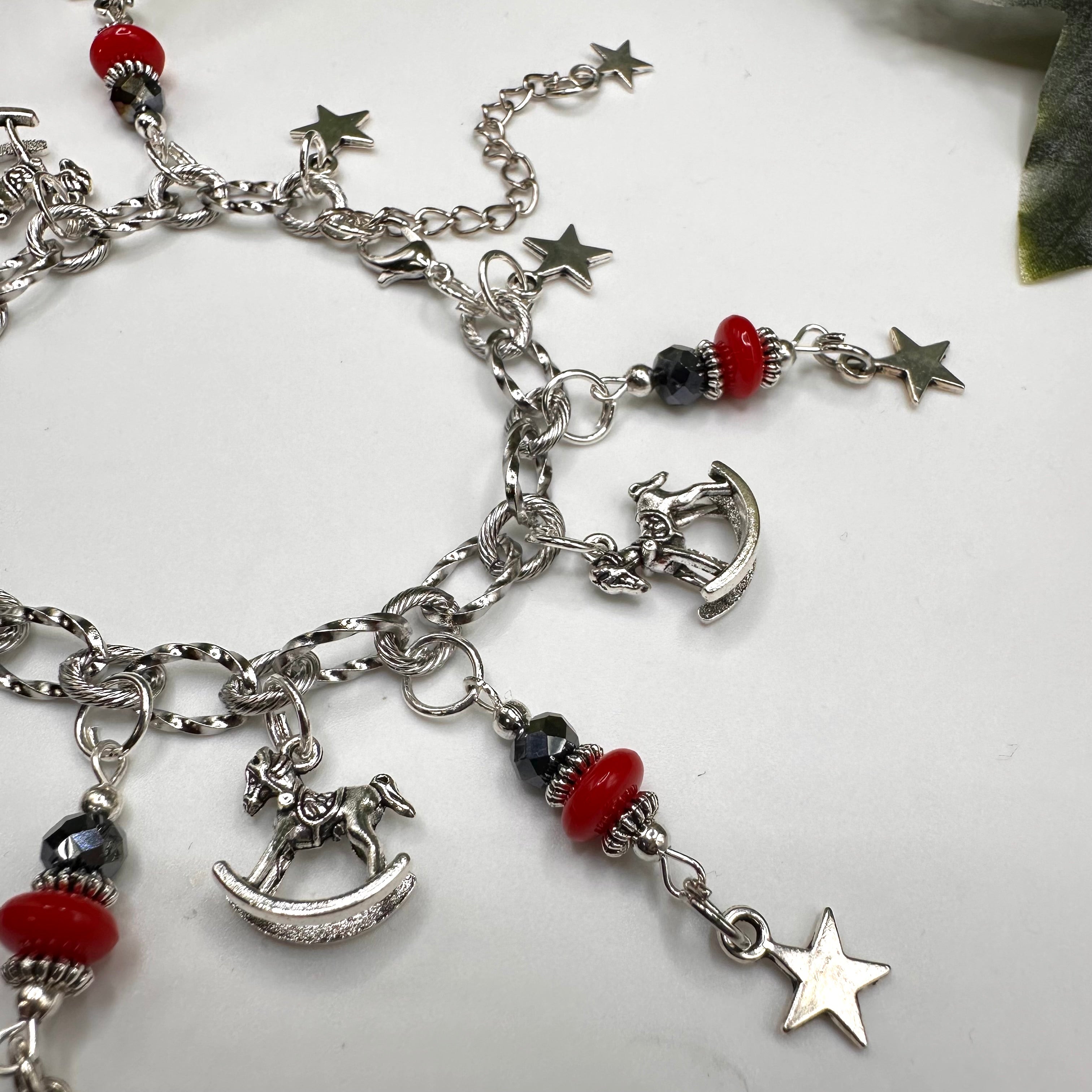 Midnight Rocking Horse Charm Bracelet