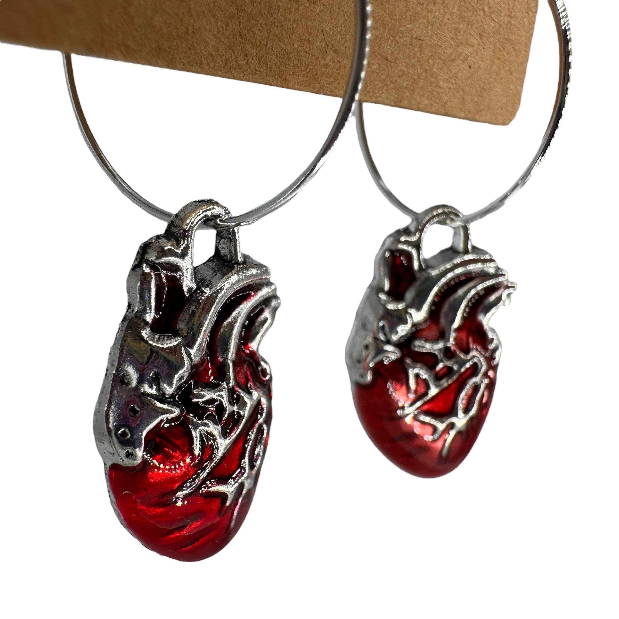 Human Heart Charm Earrings
