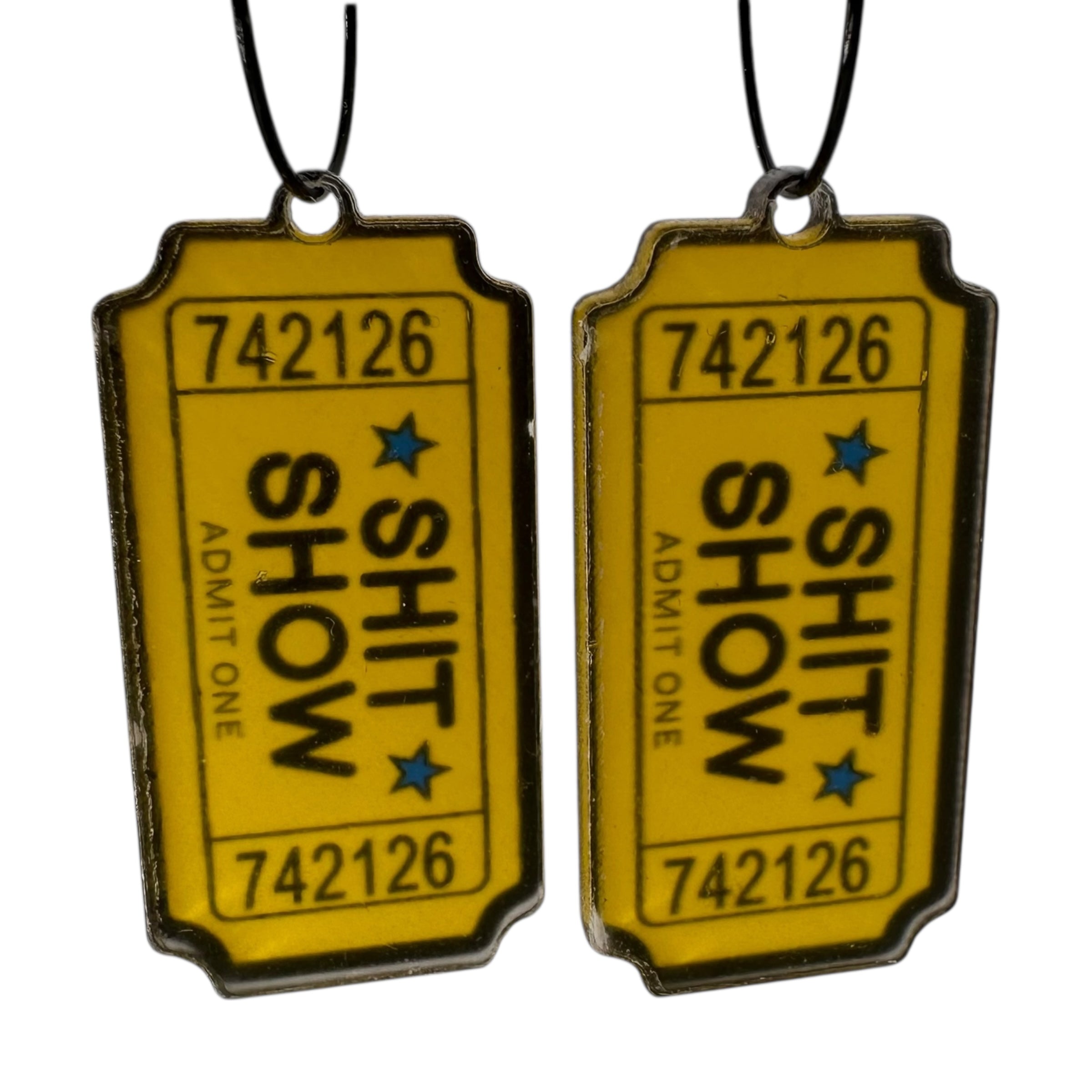 Shit Show Ticket Charm Earrings