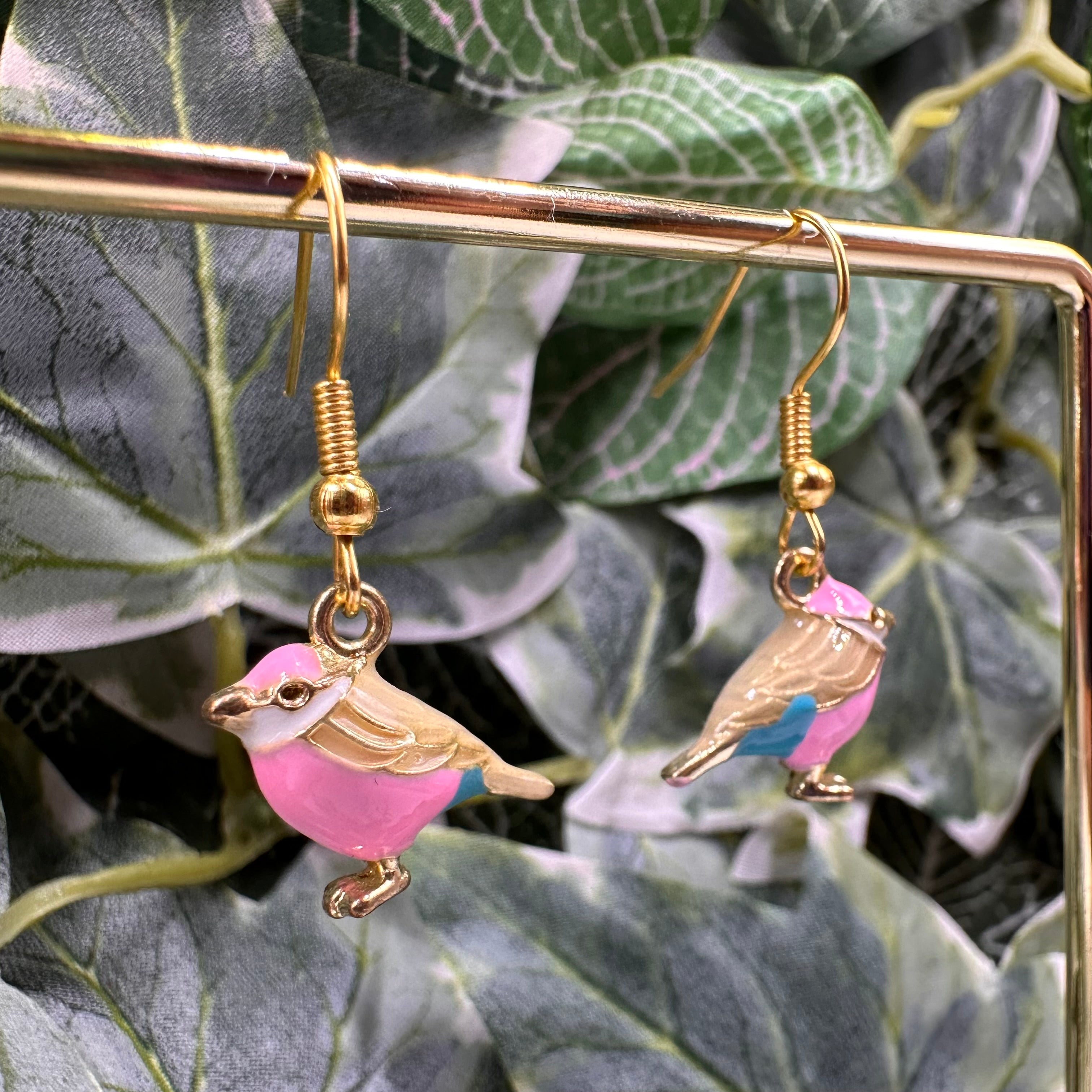 Pastel Bird Charm Earrings