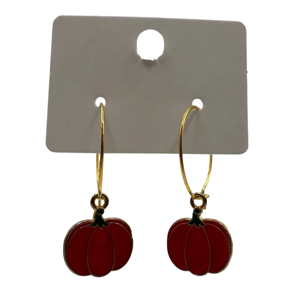Ruby Red Pumpkin Charm Earrings