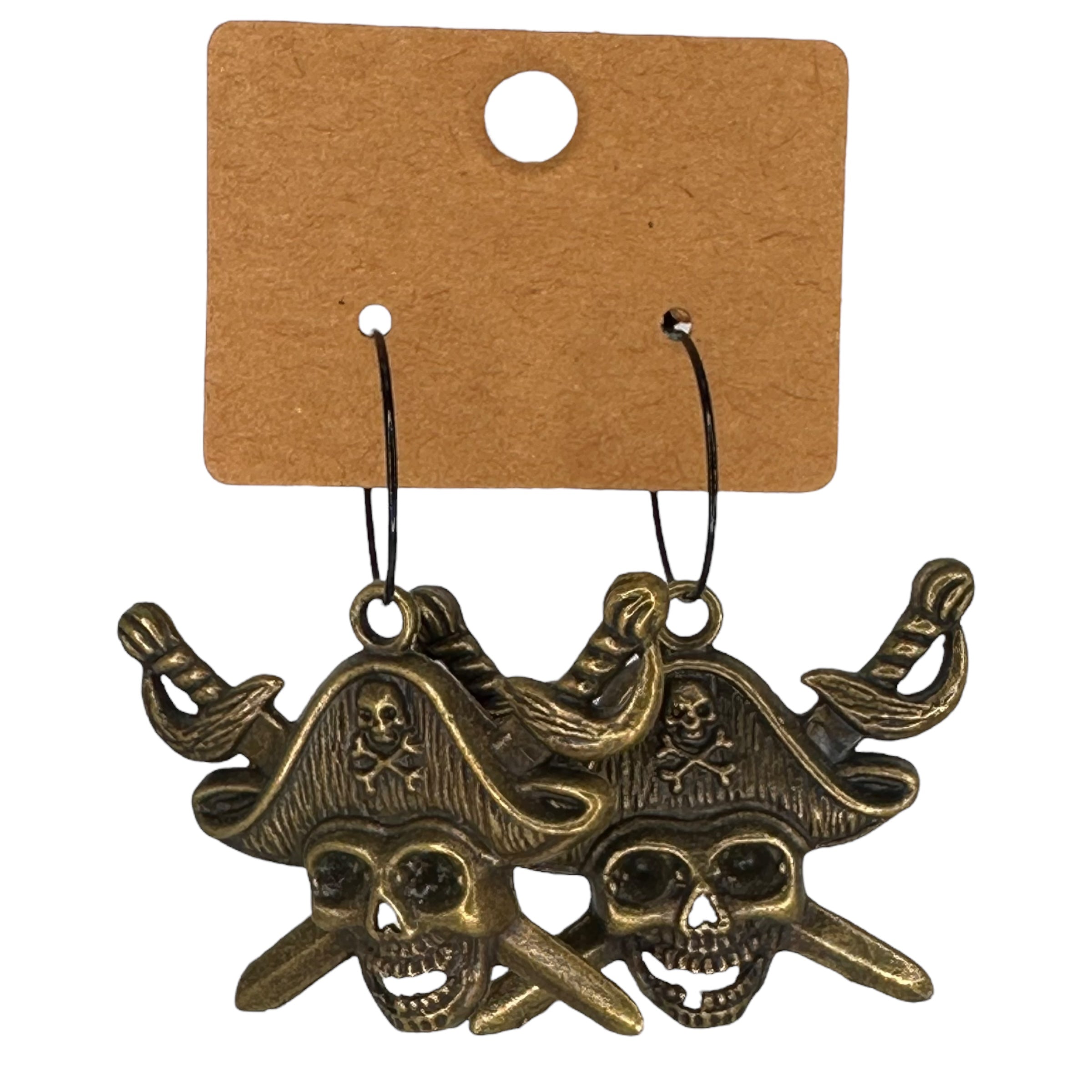 Pirate Skull & Crossbones Charm Earrings
