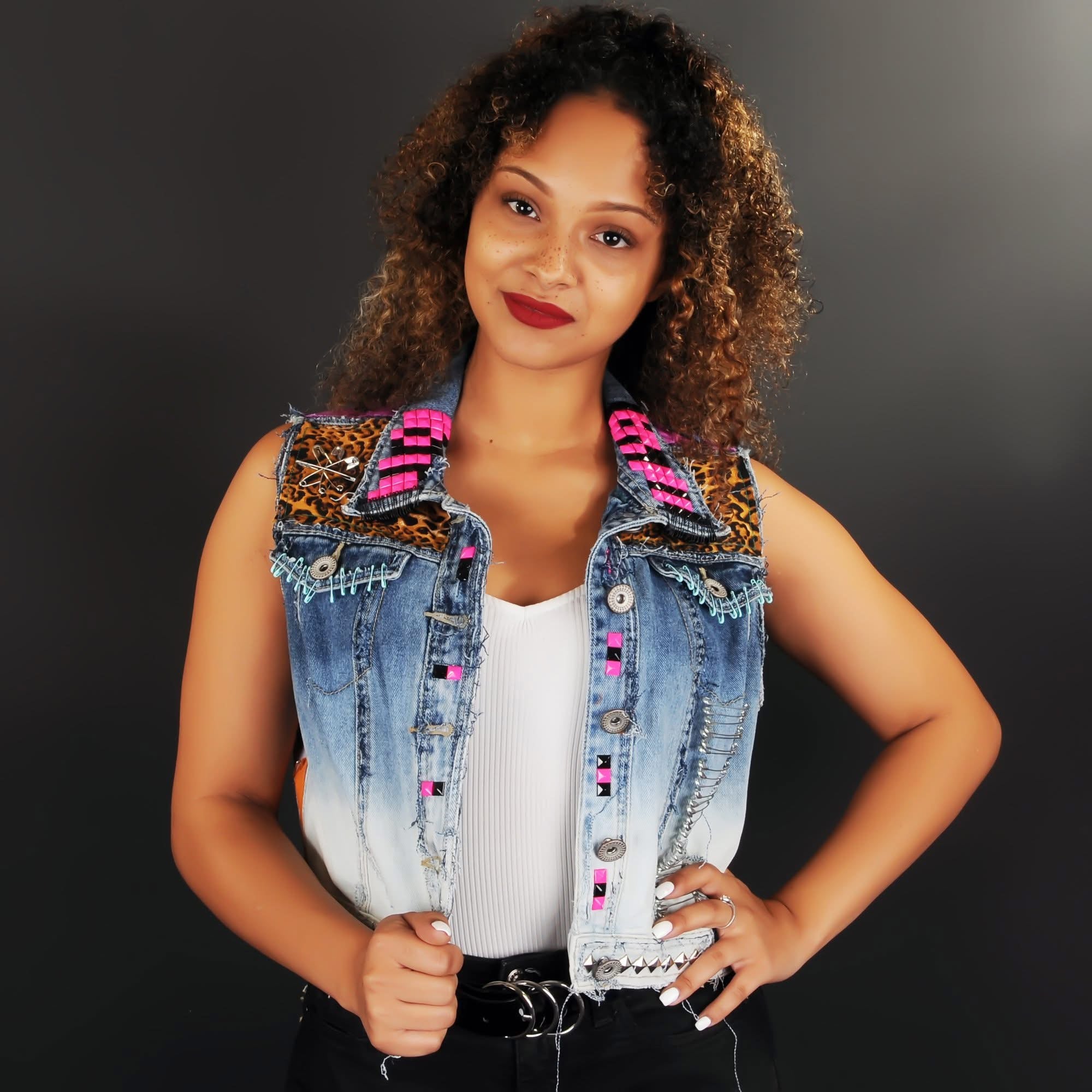 One-off customised denim punk battle jacket!