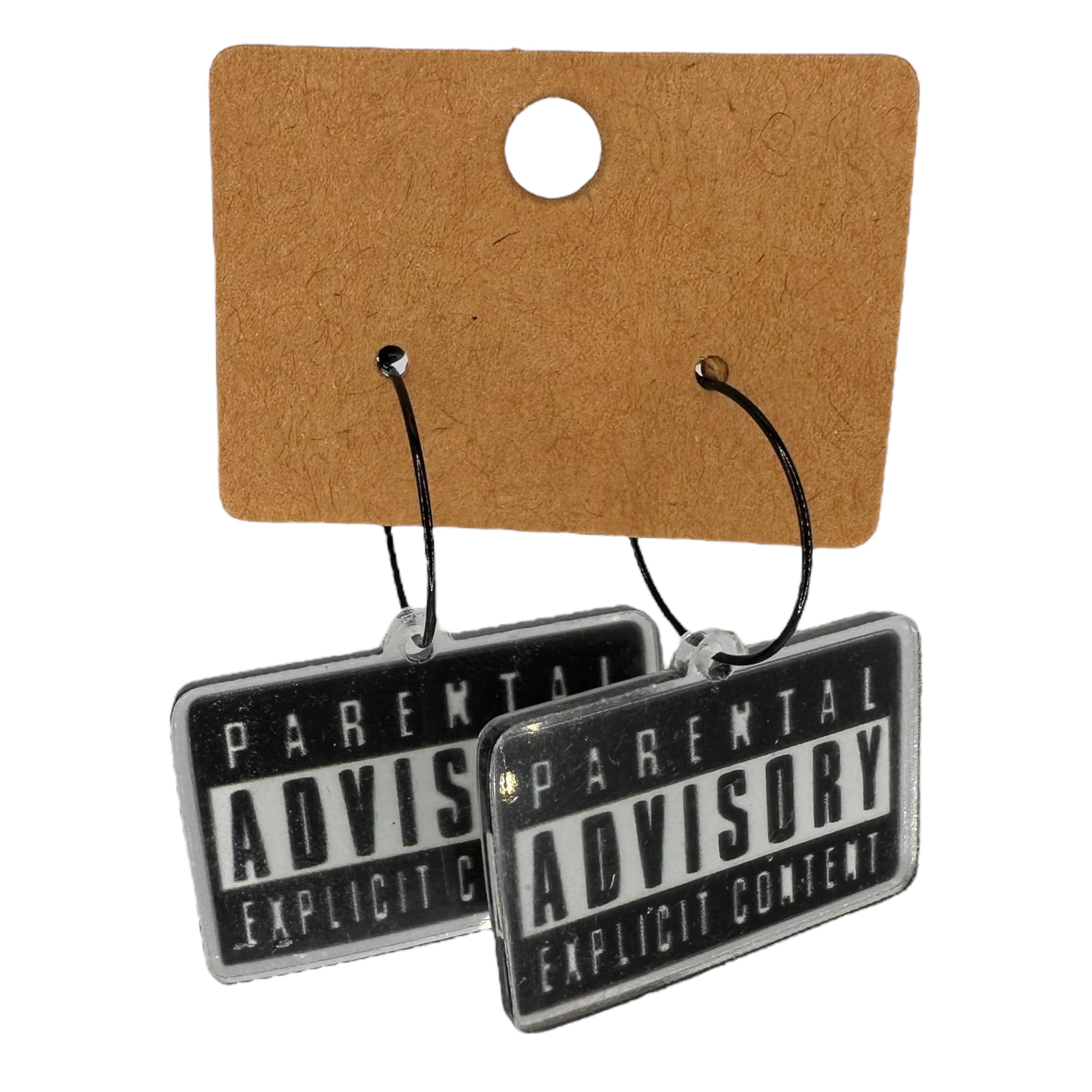 Parental Advisory Explicit Content Charm Earrings