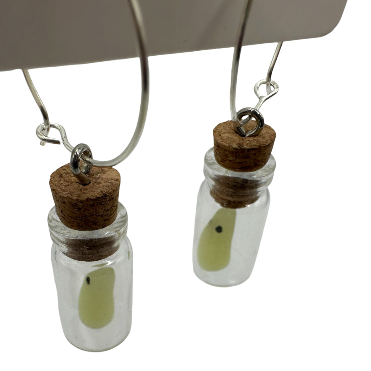 Bottled Glow-in-the-Dark Ghost Charm Earrings