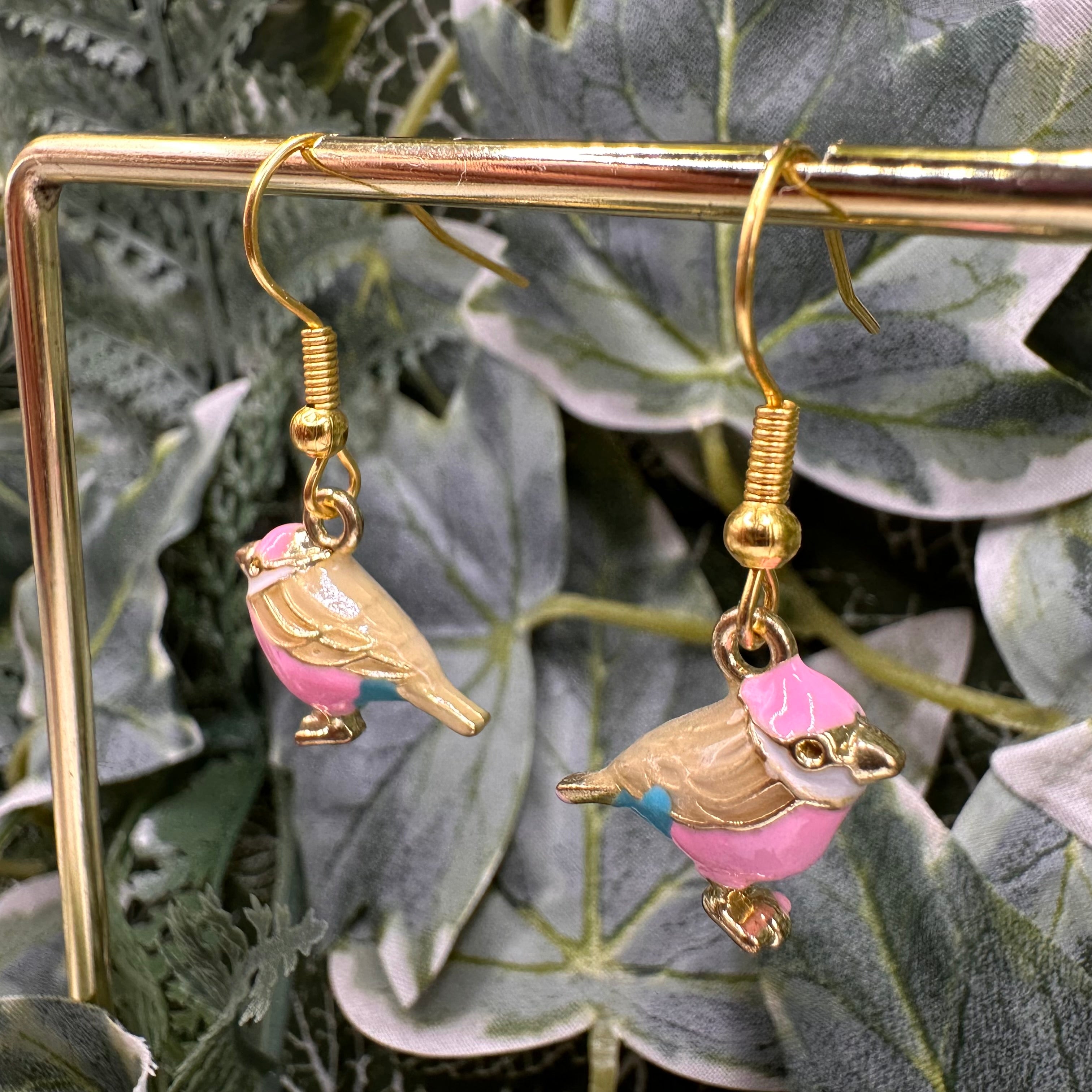 Pastel Bird Charm Earrings